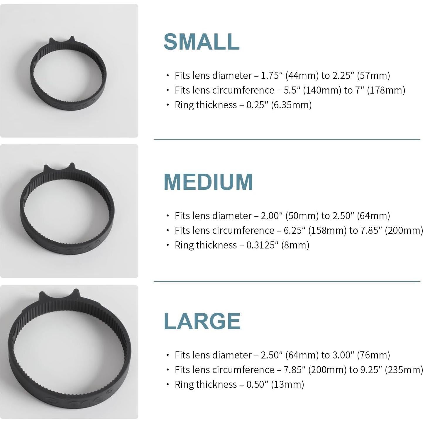 Anillo de Enfoque de Goma eTone para Lentes 44mm a 57mm