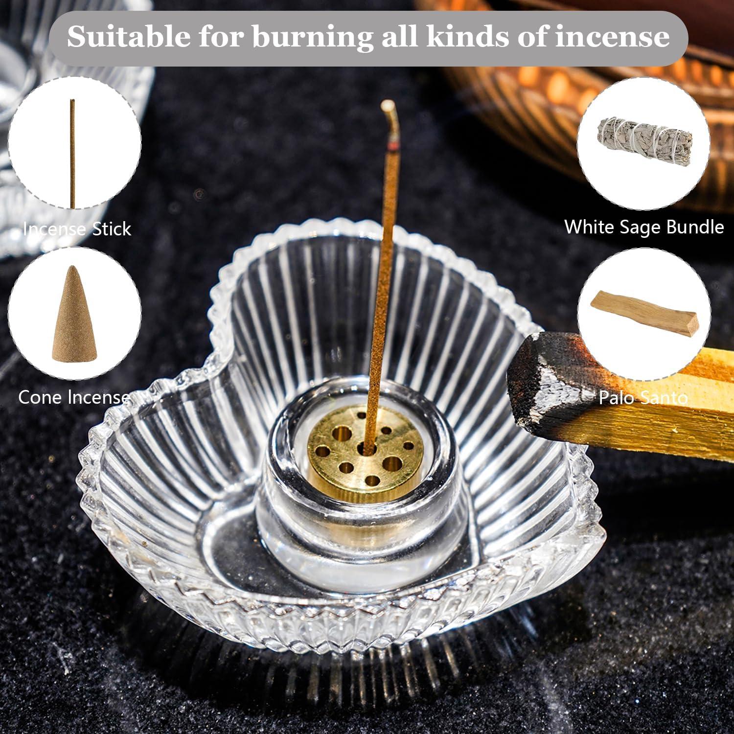 Set de 2 Soportes de Incienso KANPURA de Vidrio Corazón