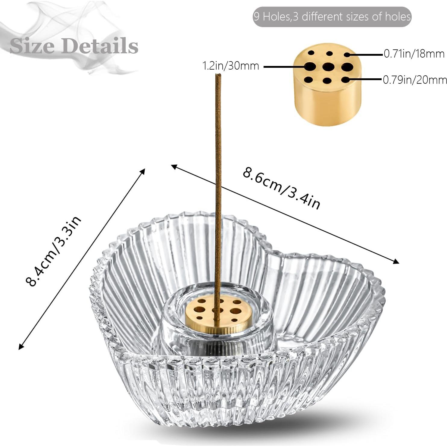 Set de 2 Soportes de Incienso KANPURA de Vidrio Corazón