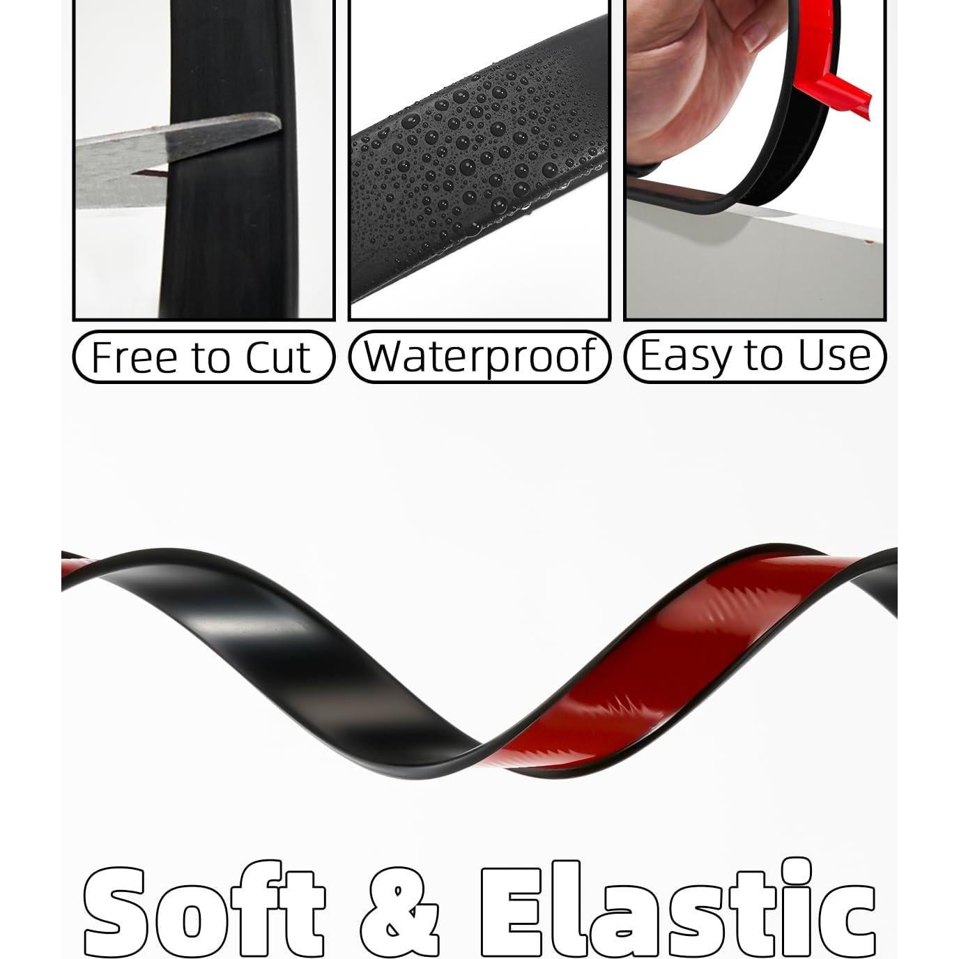 Banda de Bisel Autoadhesiva Negra TPE 5m x 1.5cm JSIWOTH