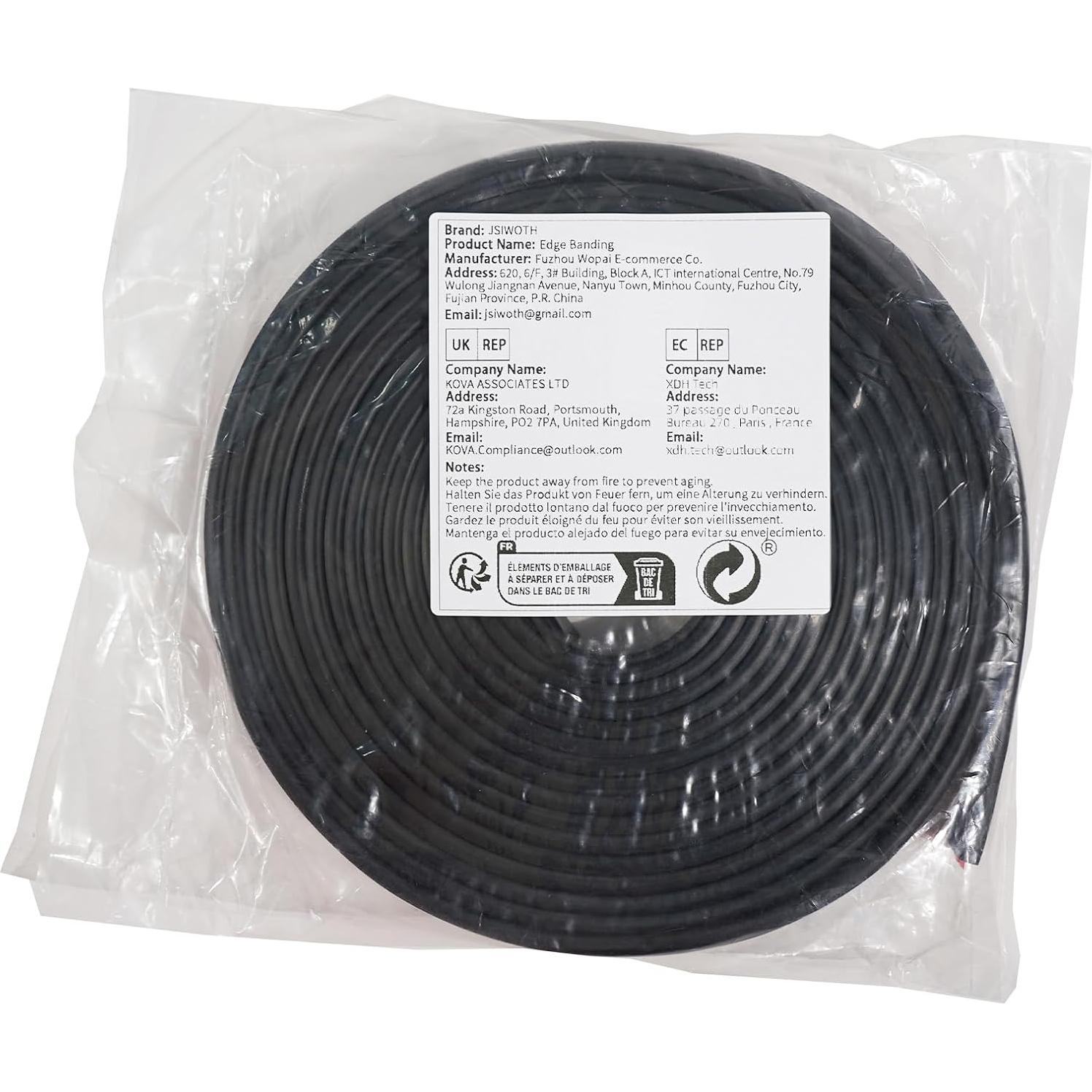 Banda de Bisel Autoadhesiva Negra TPE 5m x 1.5cm JSIWOTH