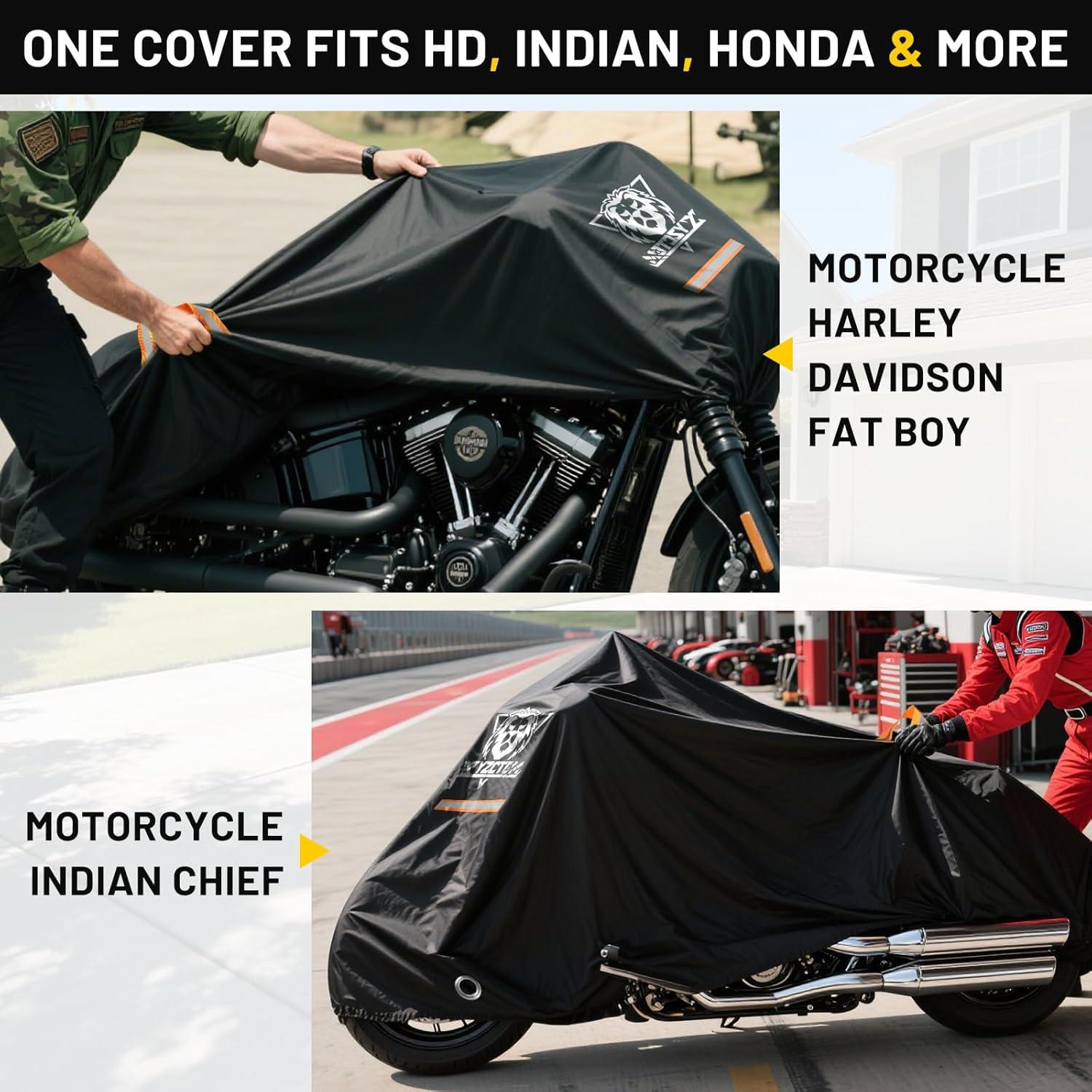 Cubierta de Motocicleta XYZCTEM Impermeable Ajuste Universal 220 cm