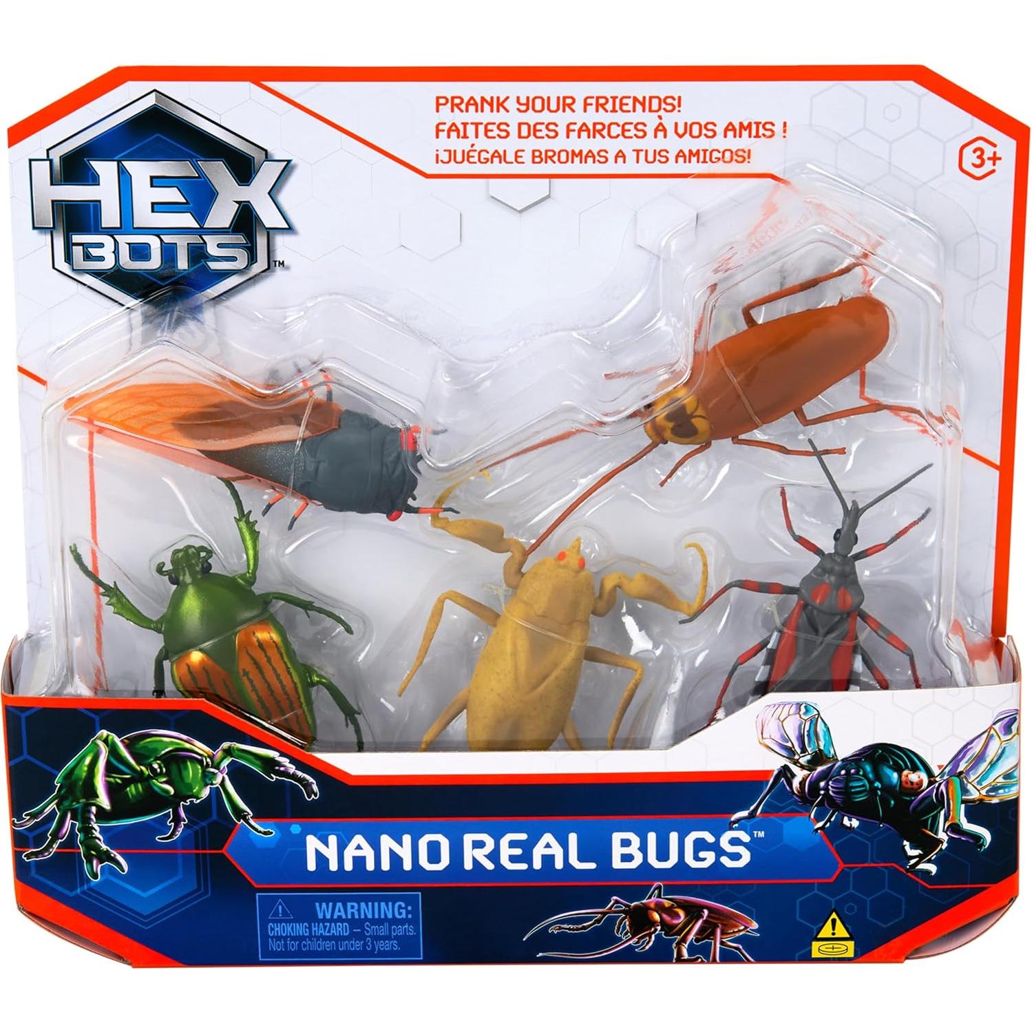 HEX BOTS Insectos Reales Nano - Paquete de 5 Juguetes