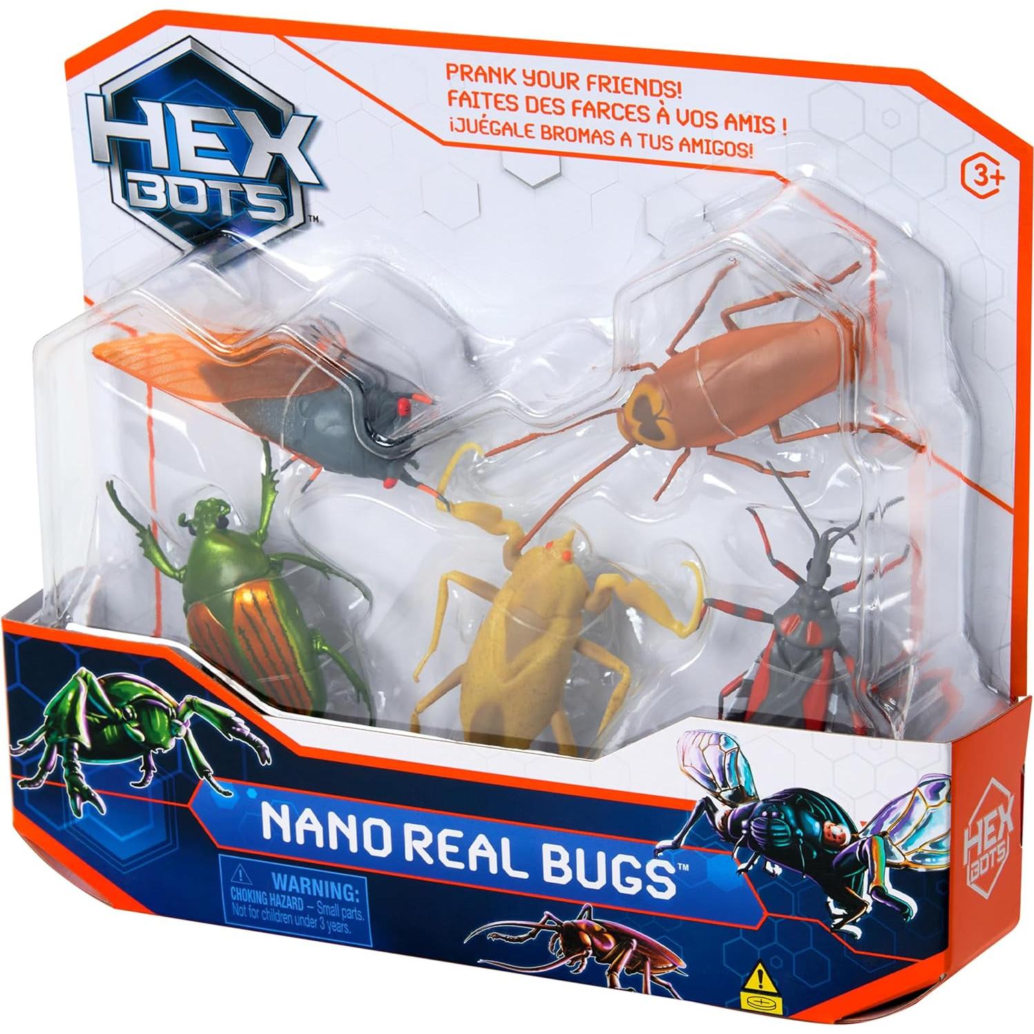 HEX BOTS Insectos Reales Nano - Paquete de 5 Juguetes