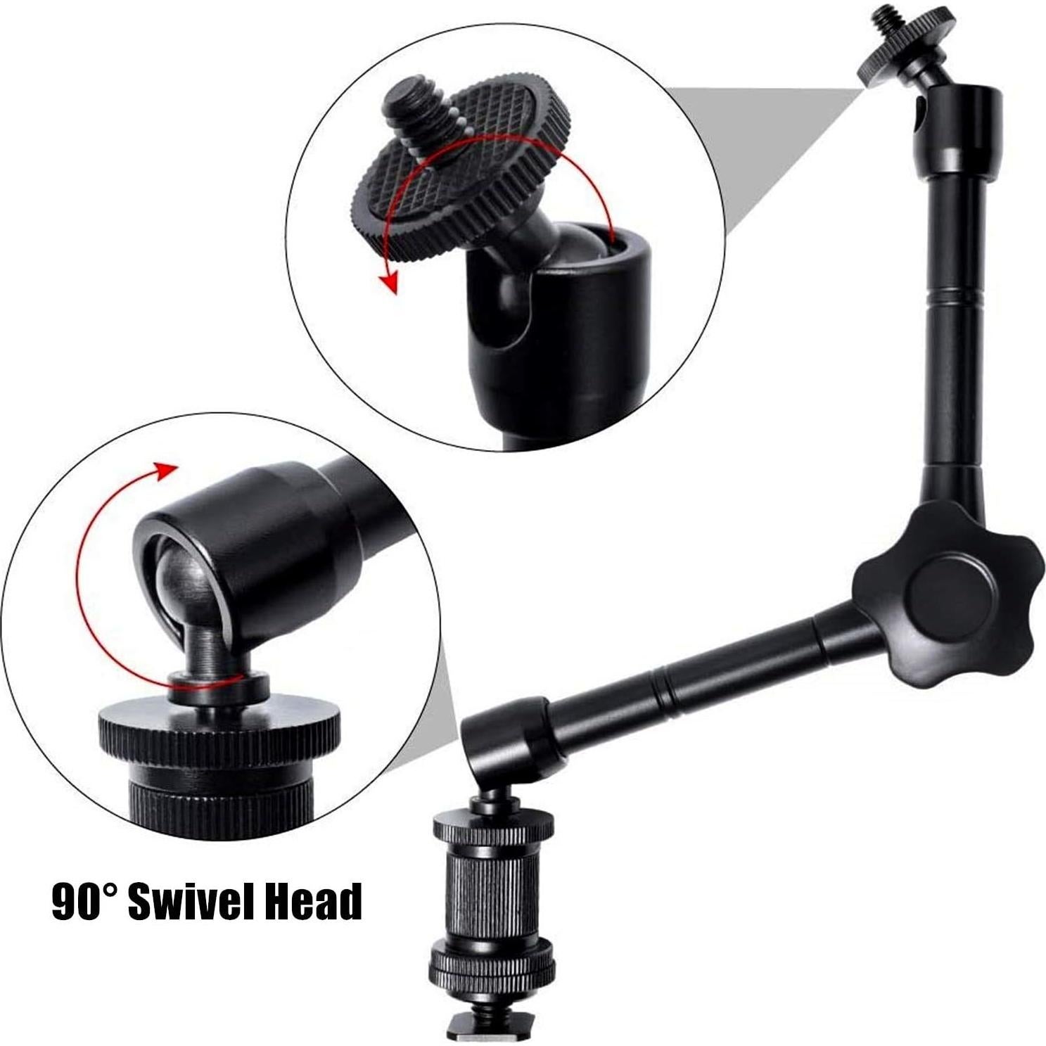 Brazo Mágico Articulado WANBY 28 cm con Montura Fría y Tornillo 1/4"