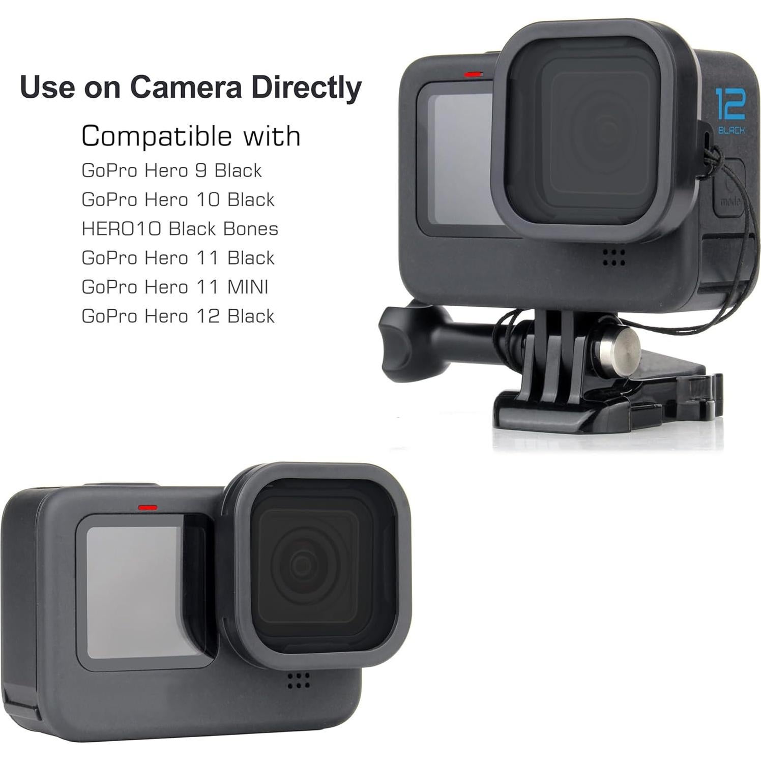 Paquete de 4 Filtros ND8 ND16 ND32 ND64 para GoPro Hero 12/11/10/9