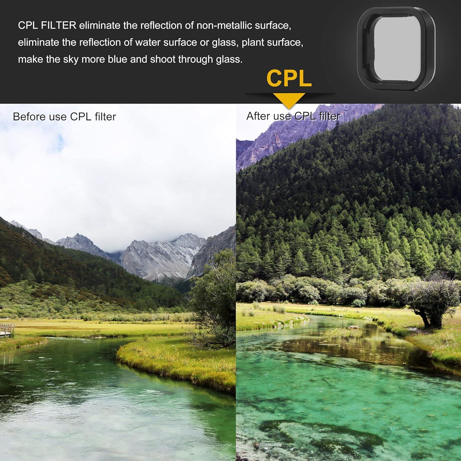 Paquete de 4 Filtros ND8 ND16 ND32 ND64 para GoPro Hero 12/11/10/9