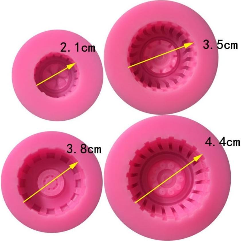 Mity Rain Molde de Silicona Neumático 3D - Set de 4 Piezas