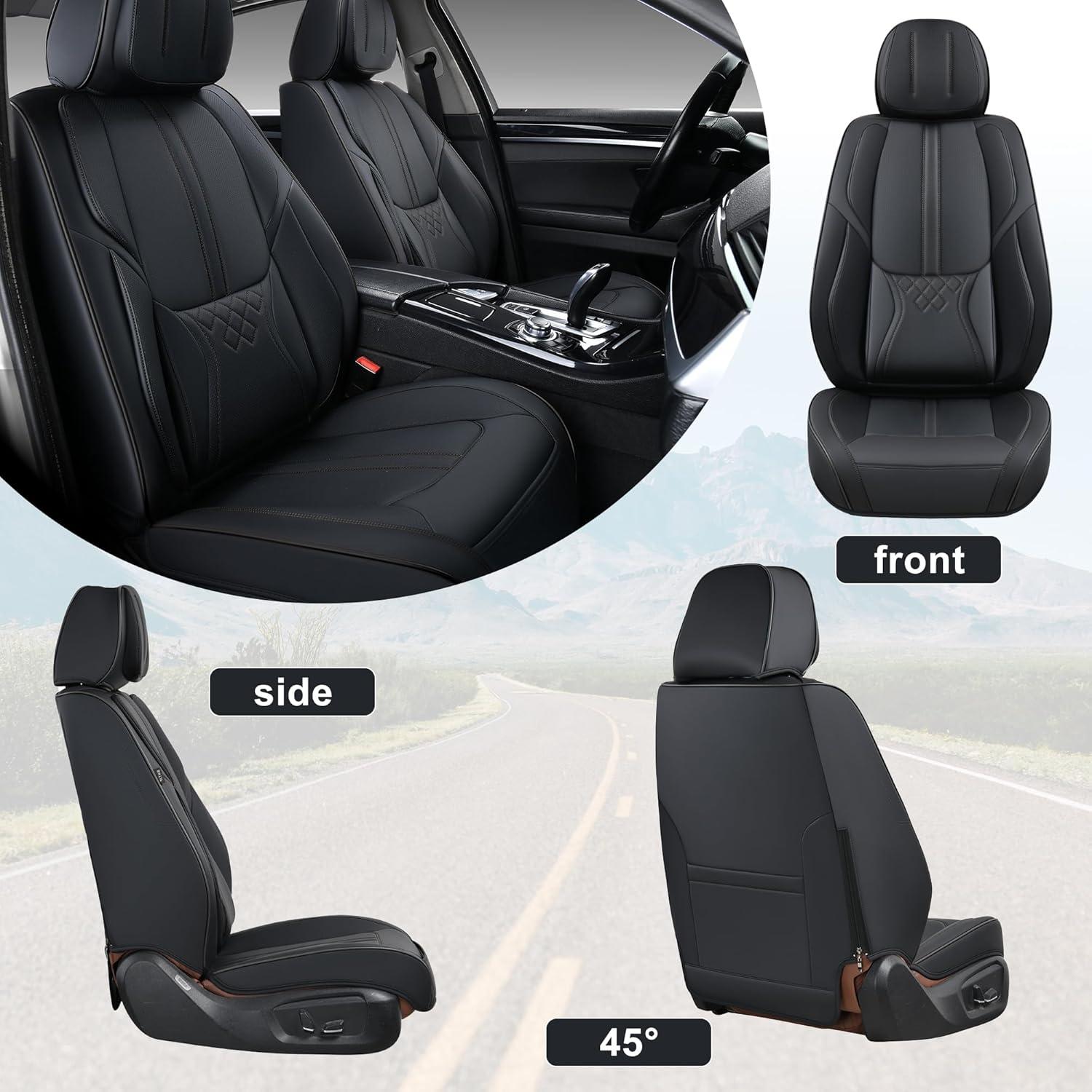 Fundas de Asiento de Coche BWTJF Negras Universales 2 Piezas