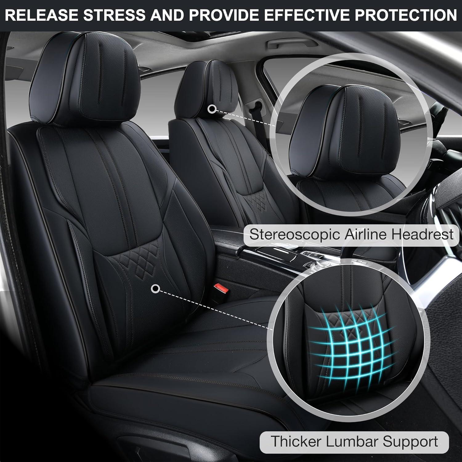 Fundas de Asiento de Coche BWTJF Negras Universales 2 Piezas