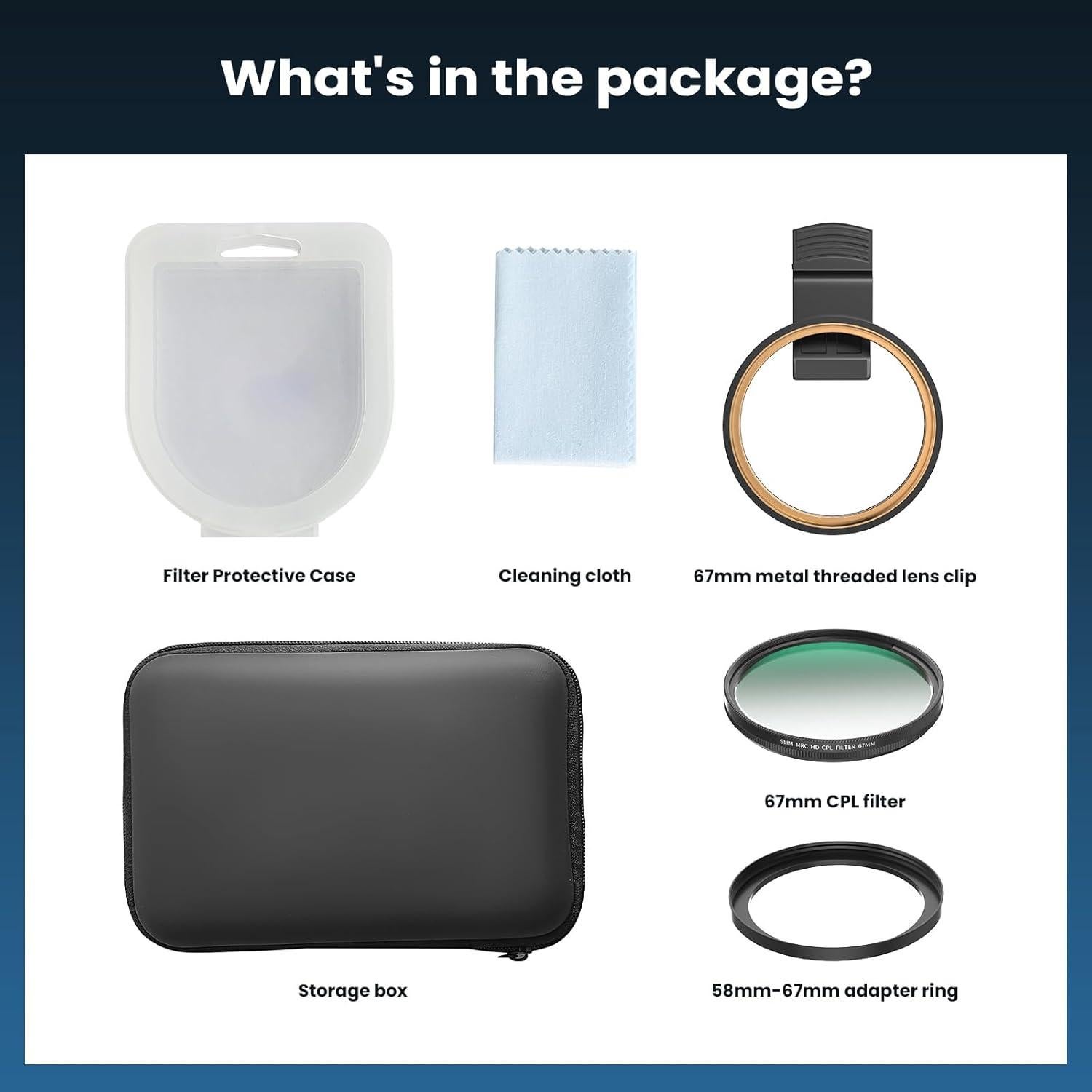 Filtro CPL 67mm Akanabi para Teléfono y Cámara DSLR