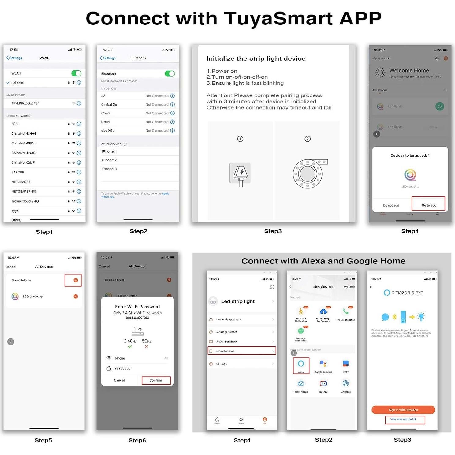 Tira de Luz LED Inteligente Hyrion 15.24m WiFi RGB con Control Voz
