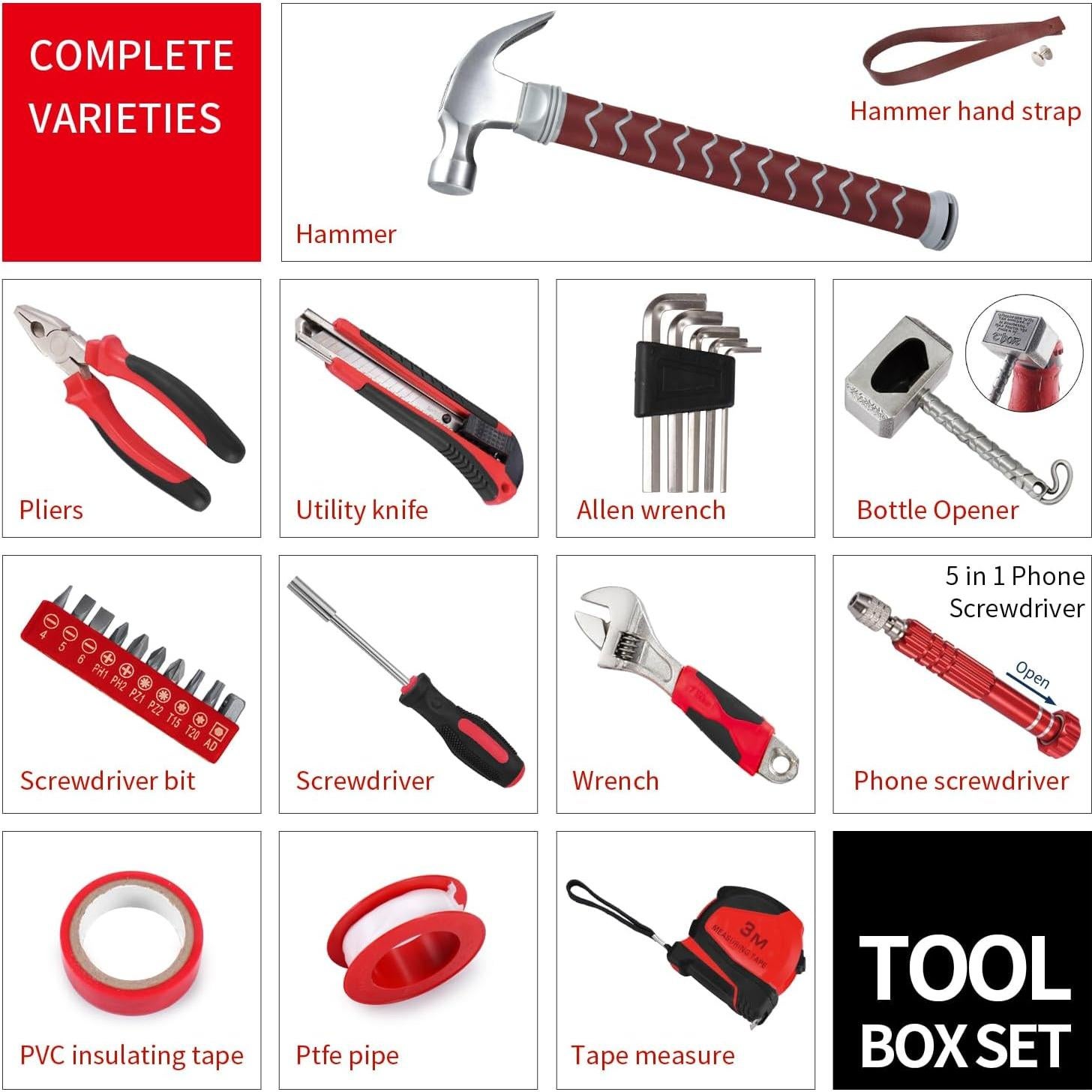 Caja de Herramientas Multifuncional TOKKOT 28 Piezas Plata