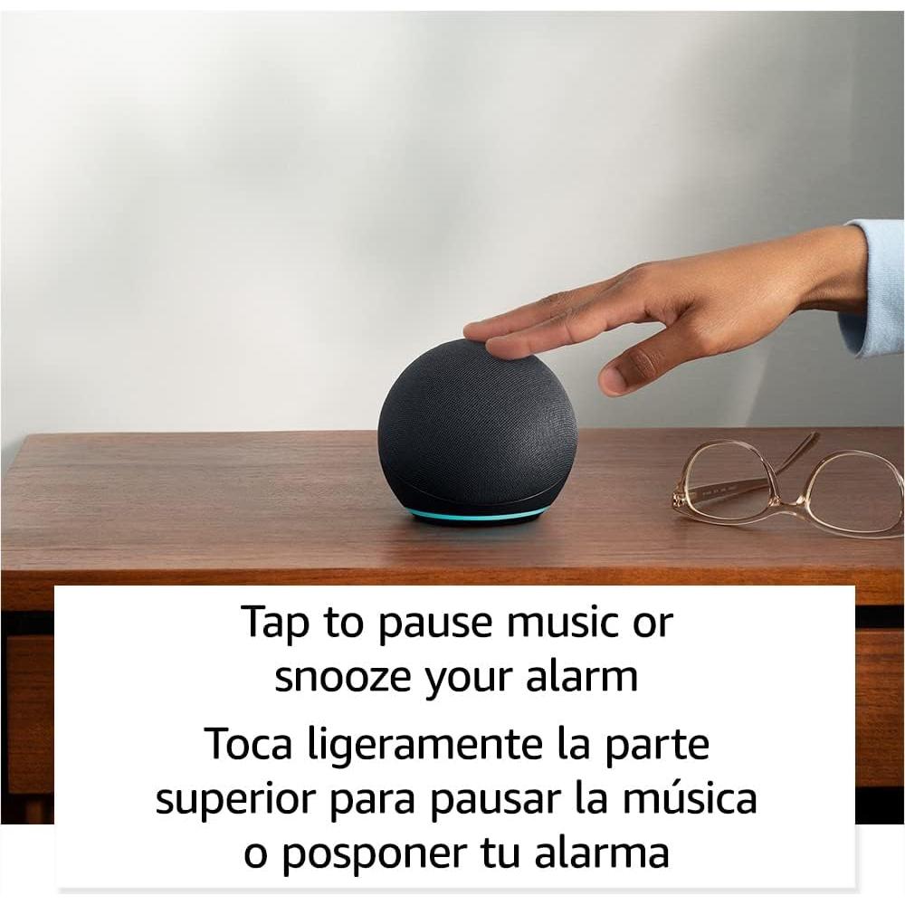 Echo Dot (5th Gen, 2022 release) | International Version with EU Power Adaptor | Smart speaker with Alexa | Charcoal