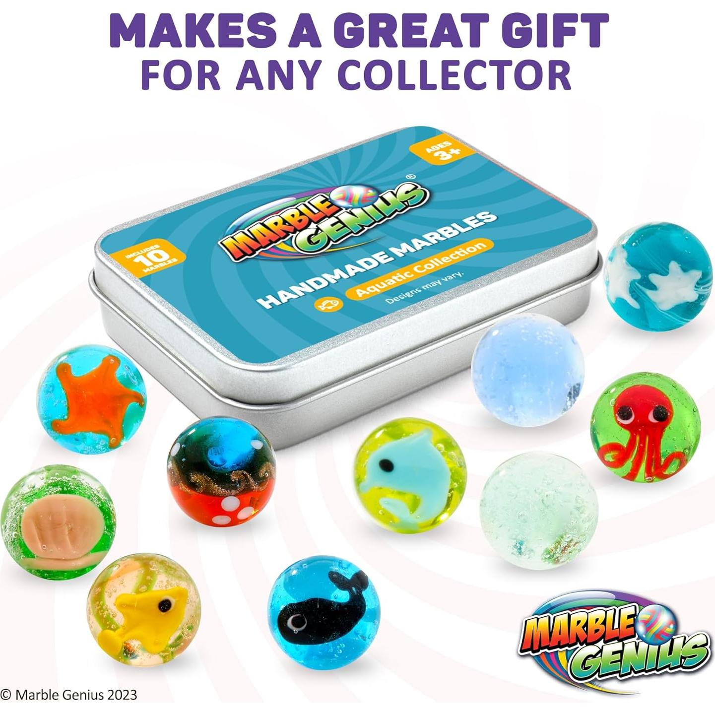 Canicas Acuáticas Marble Genius, 16mm, 10 Piezas de Vidrio