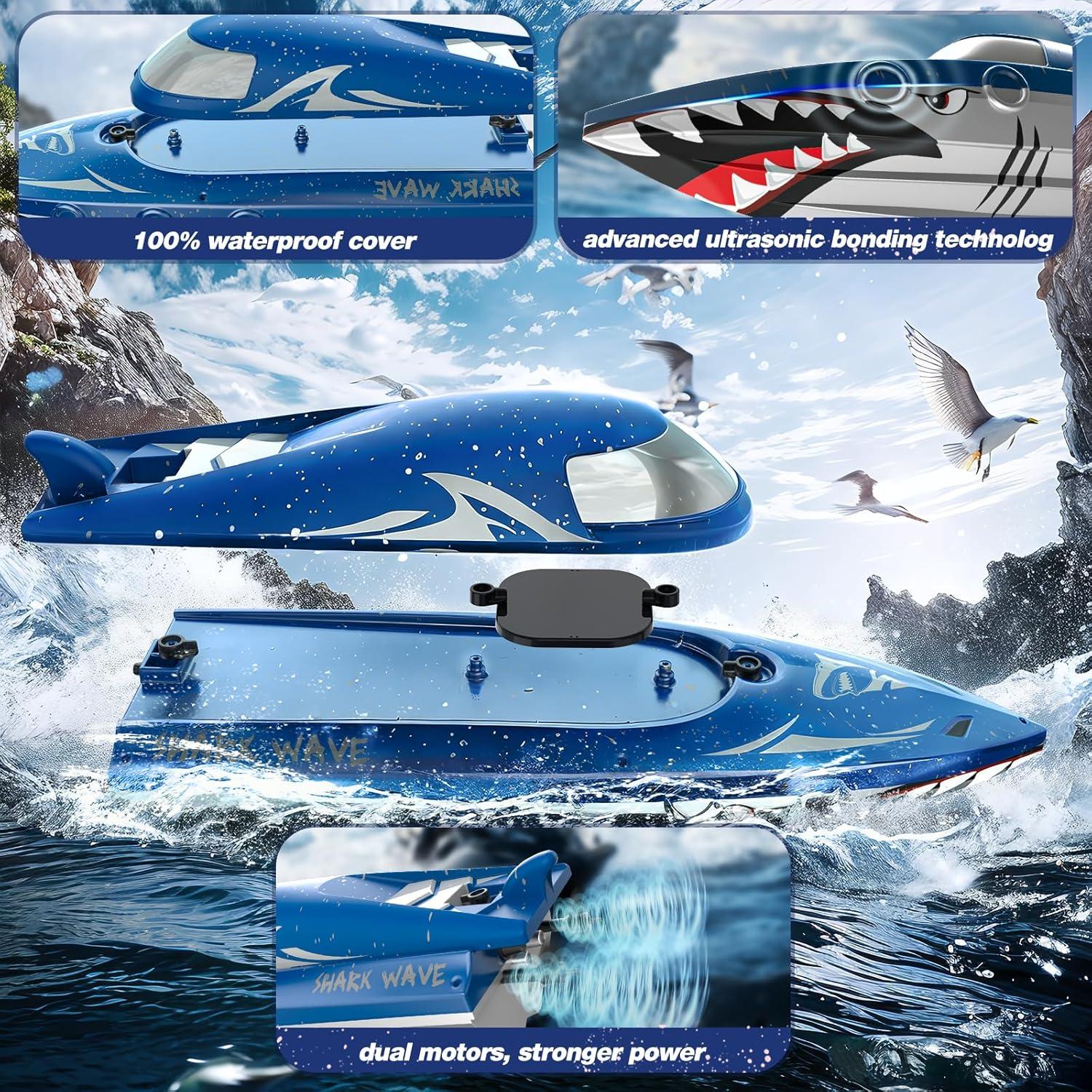 Barco de Carreras RC JOI MEW Shark Azul 50 Min Impermeable