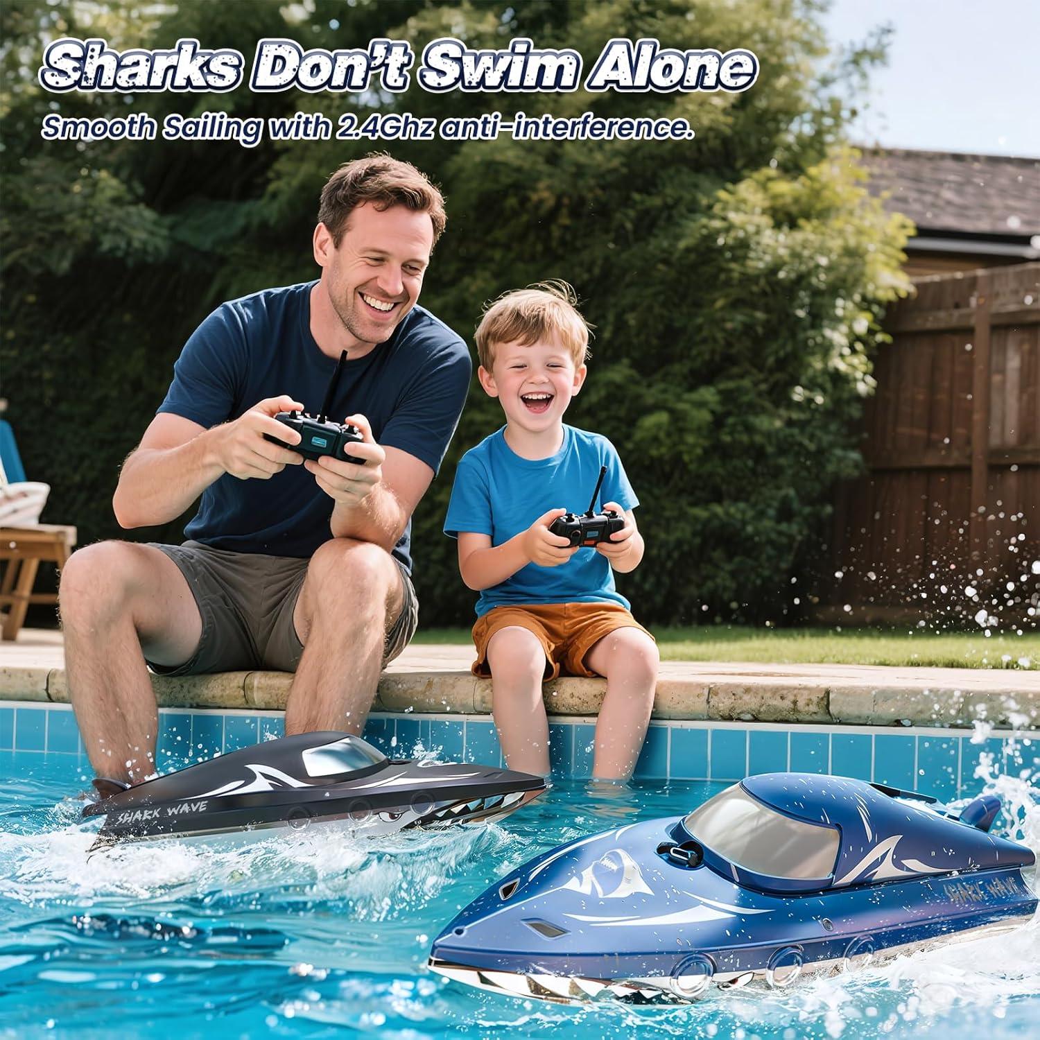 Barco de Carreras RC JOI MEW Shark Azul 50 Min Impermeable