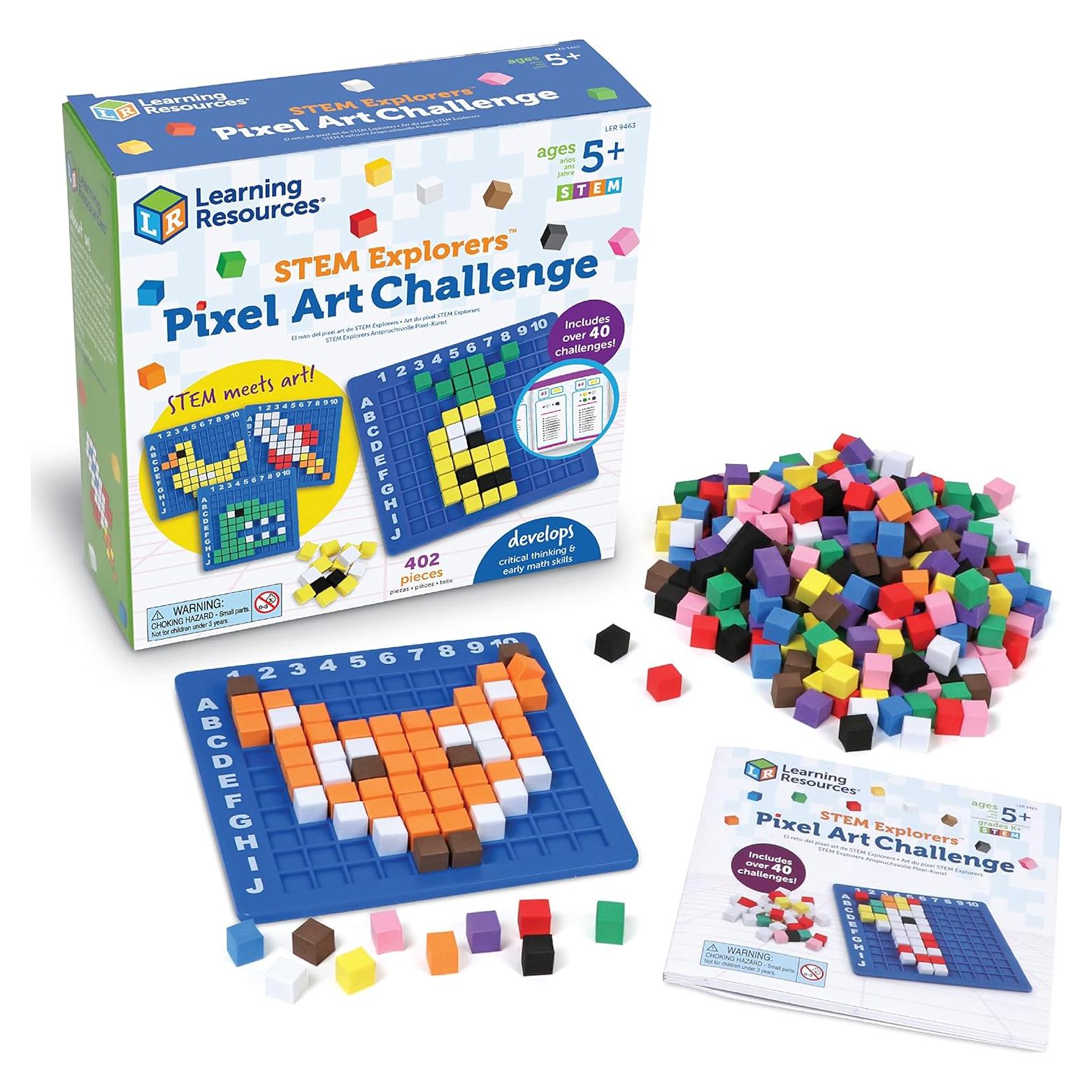 Desafío de Arte Pixel Learning Resources - Juguete STEM 402 Piezas