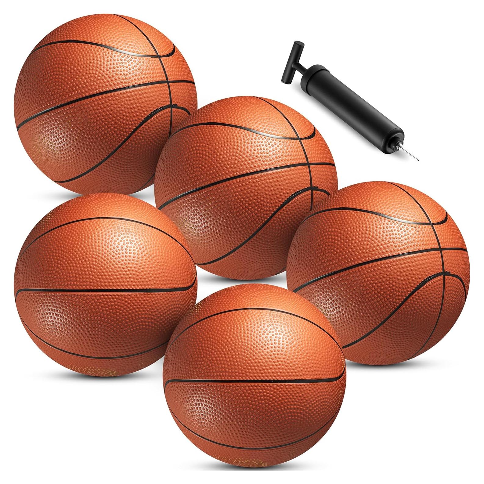Juego de Mini Baloncesto Bedwina - 5 Balones 15 cm con Bomba