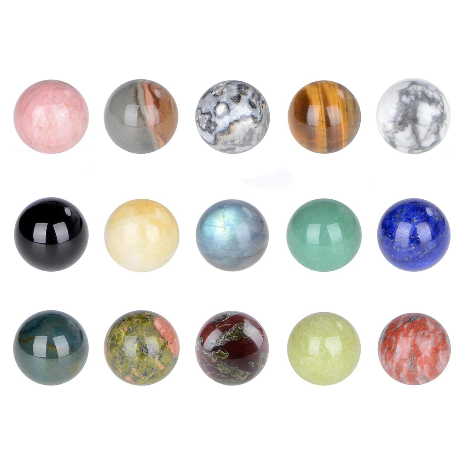 LPBeads 15pcs Esferas de Piedra Preciosa 20mm para Decoración