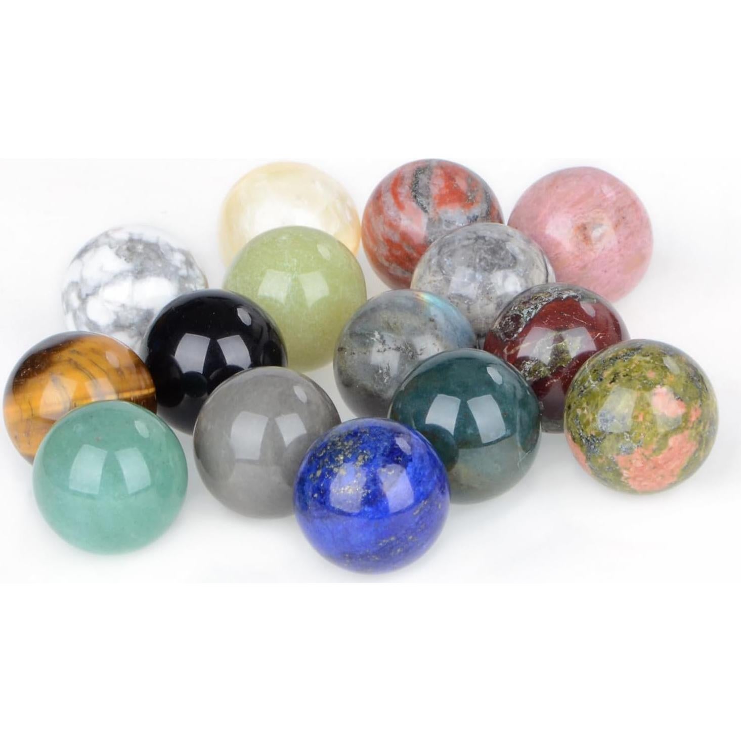 LPBeads 15pcs Esferas de Piedra Preciosa 20mm para Decoración