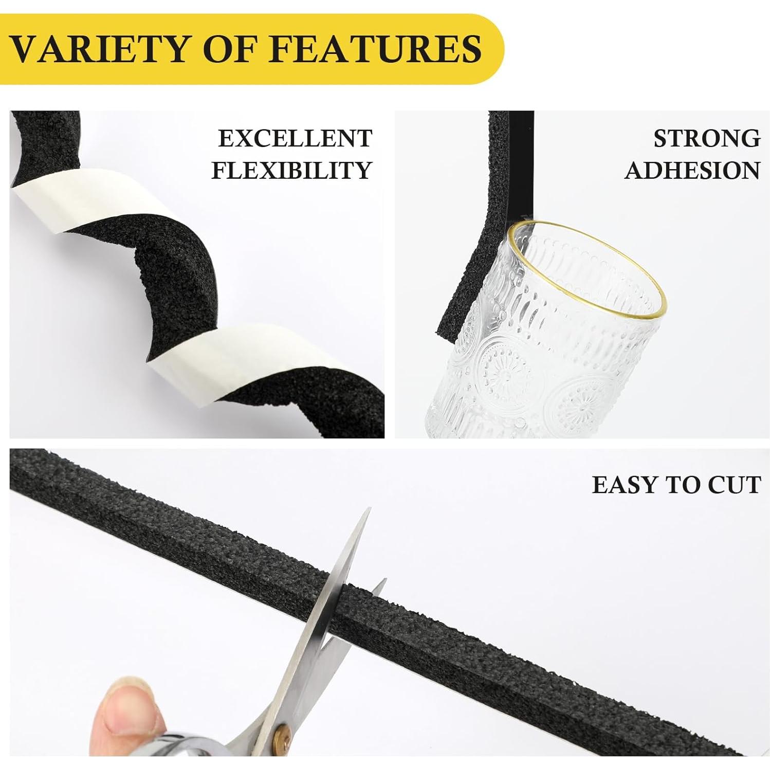 Sello de Ventana fowong 1" x 1" Cinta Espuma 6.5m Negro