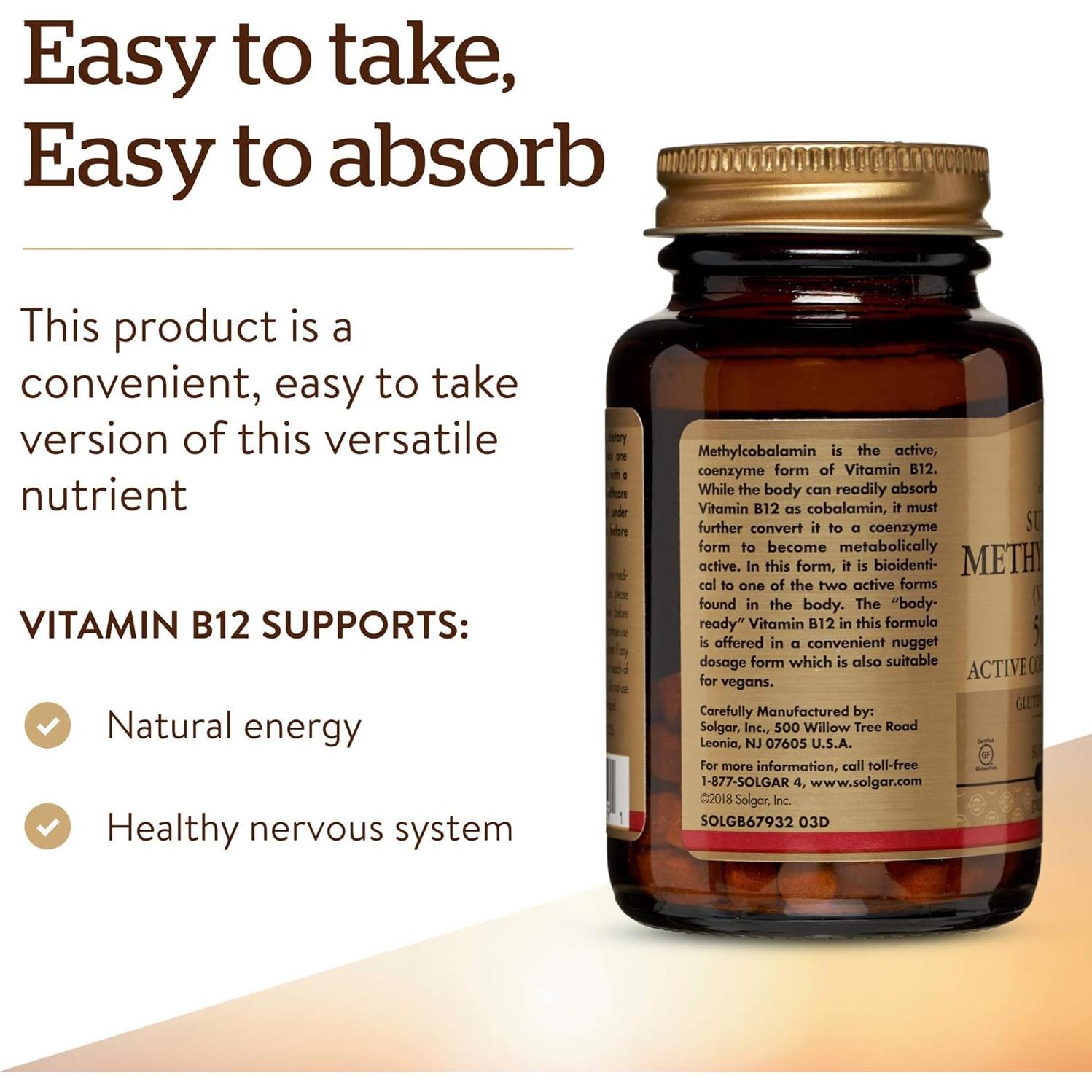 Solgar Metilcobalamina B12 5000 mcg - 60 Nuggets Sublinguales