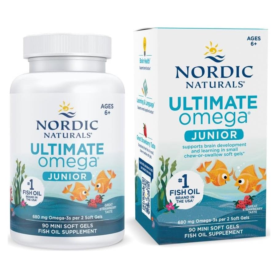 Omega Jr. Ultimo Nordic Naturals 90 Gelatinas Fresa 680mg Omega-3
