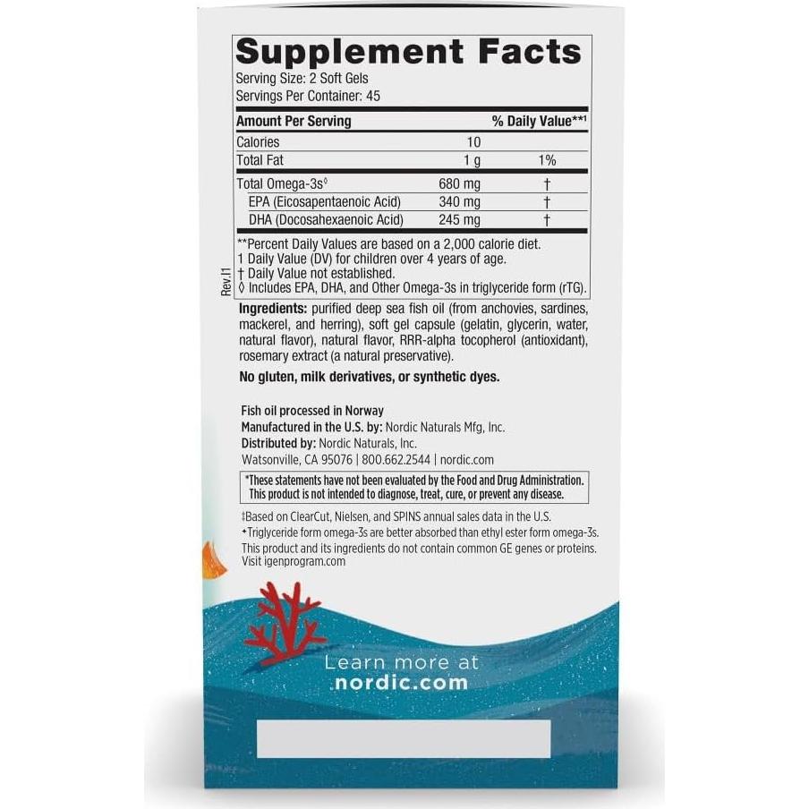 Omega Jr. Ultimo Nordic Naturals 90 Gelatinas Fresa 680mg Omega-3