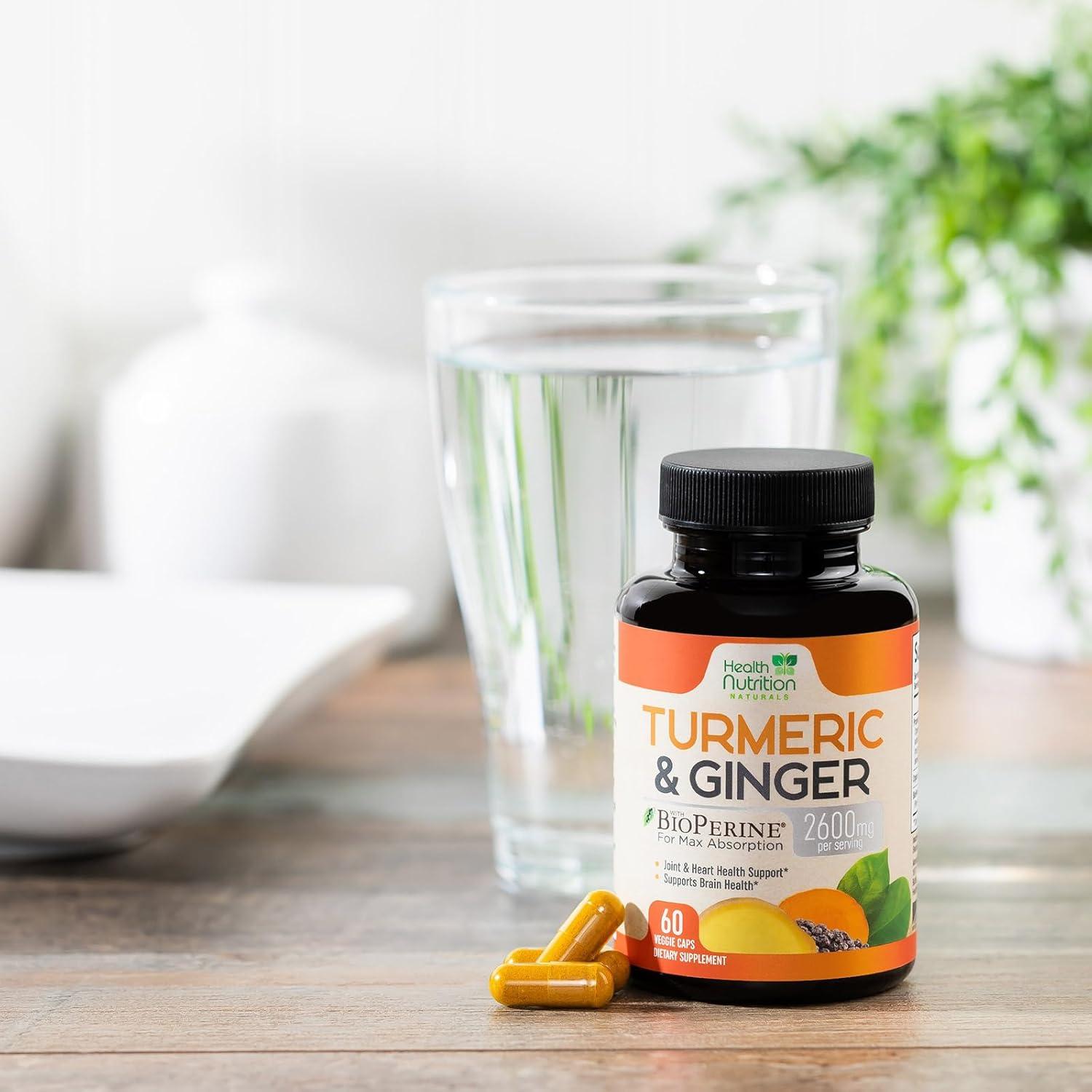 Suplemento de Cúrcuma Curcumina 2600mg Health Nutrition - 60 Cápsulas Veganas