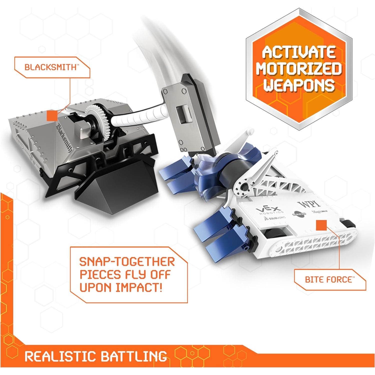 BattleBots Arena Spin Master Bite Force y Blacksmith 20 Piezas