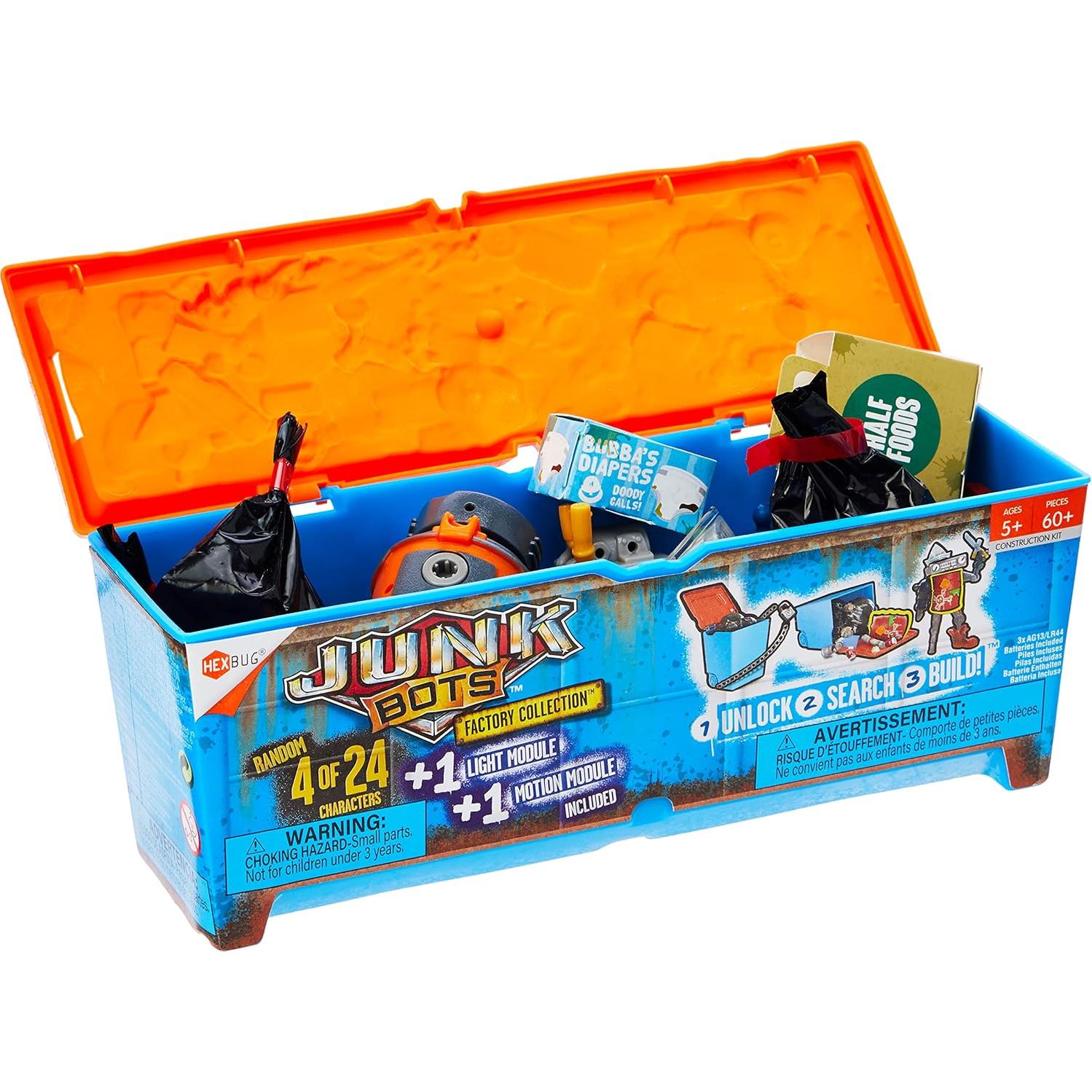 HEXBUG JUNKBOTS Contenedor Industrial con 4 Robots y Módulos
