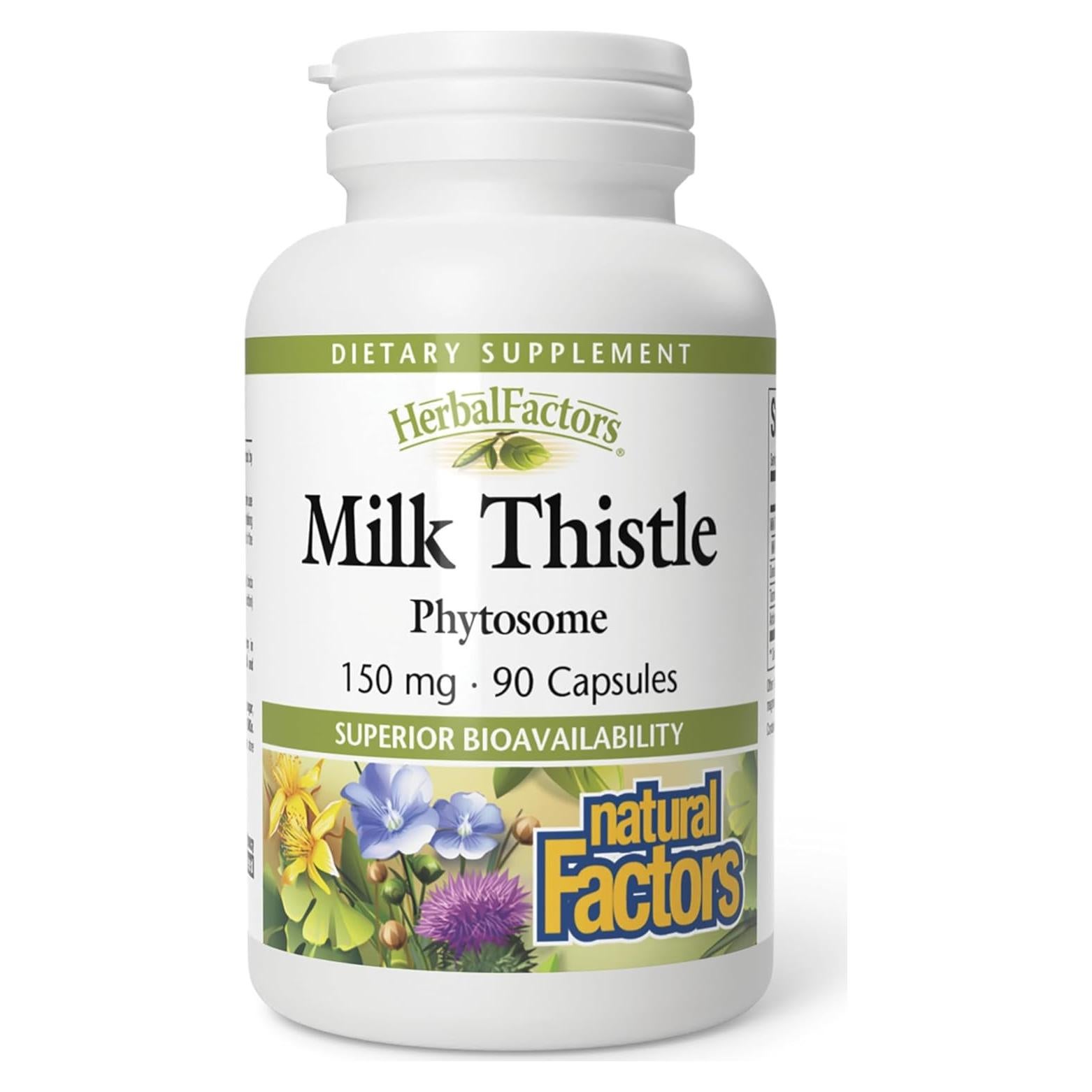 Cápsulas de Cardo Mariano HerbalFactors 90 unidades - Apoyo Hepático