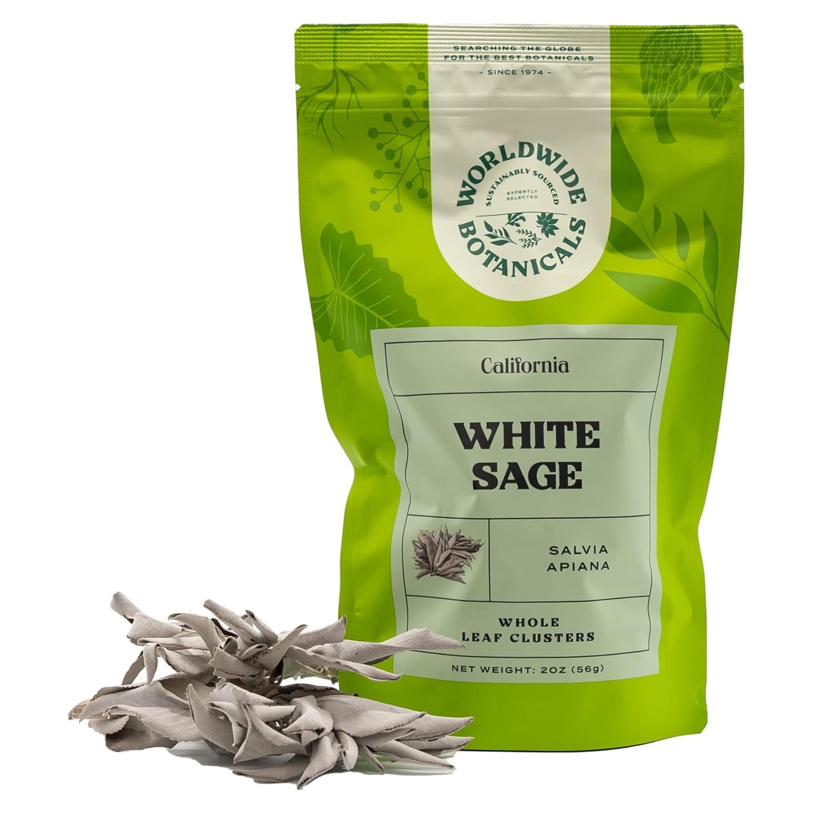 Salvia Blanca Pura Worldwide Botanicals 56.7 g - Cultivada Sostenible