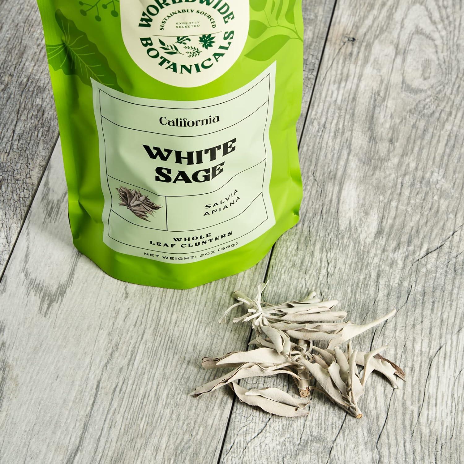 Salvia Blanca Pura Worldwide Botanicals 56.7 g - Cultivada Sostenible