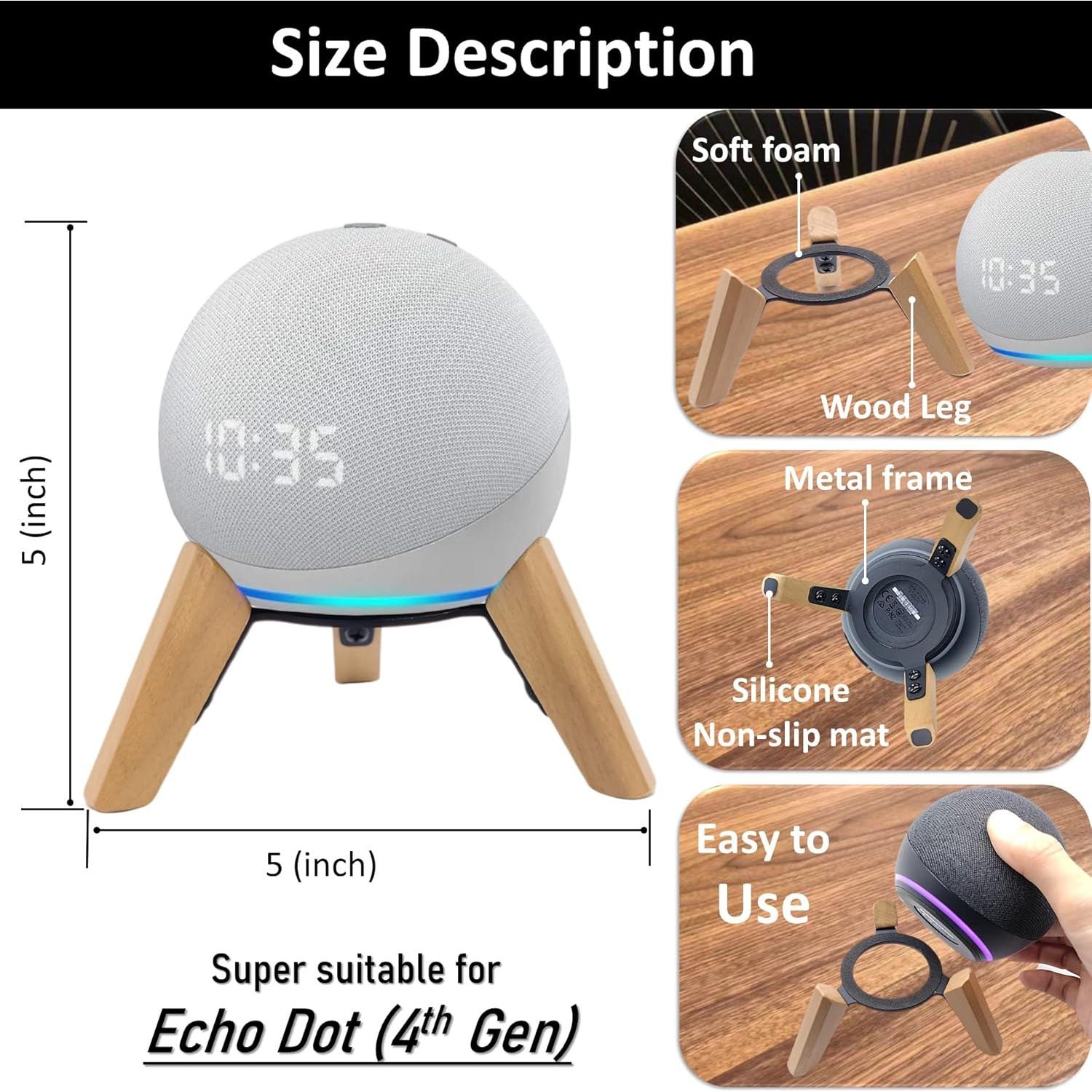 Soporte de Madera para Echo Dot 4ta y 5ta Gen - Roble Blanco