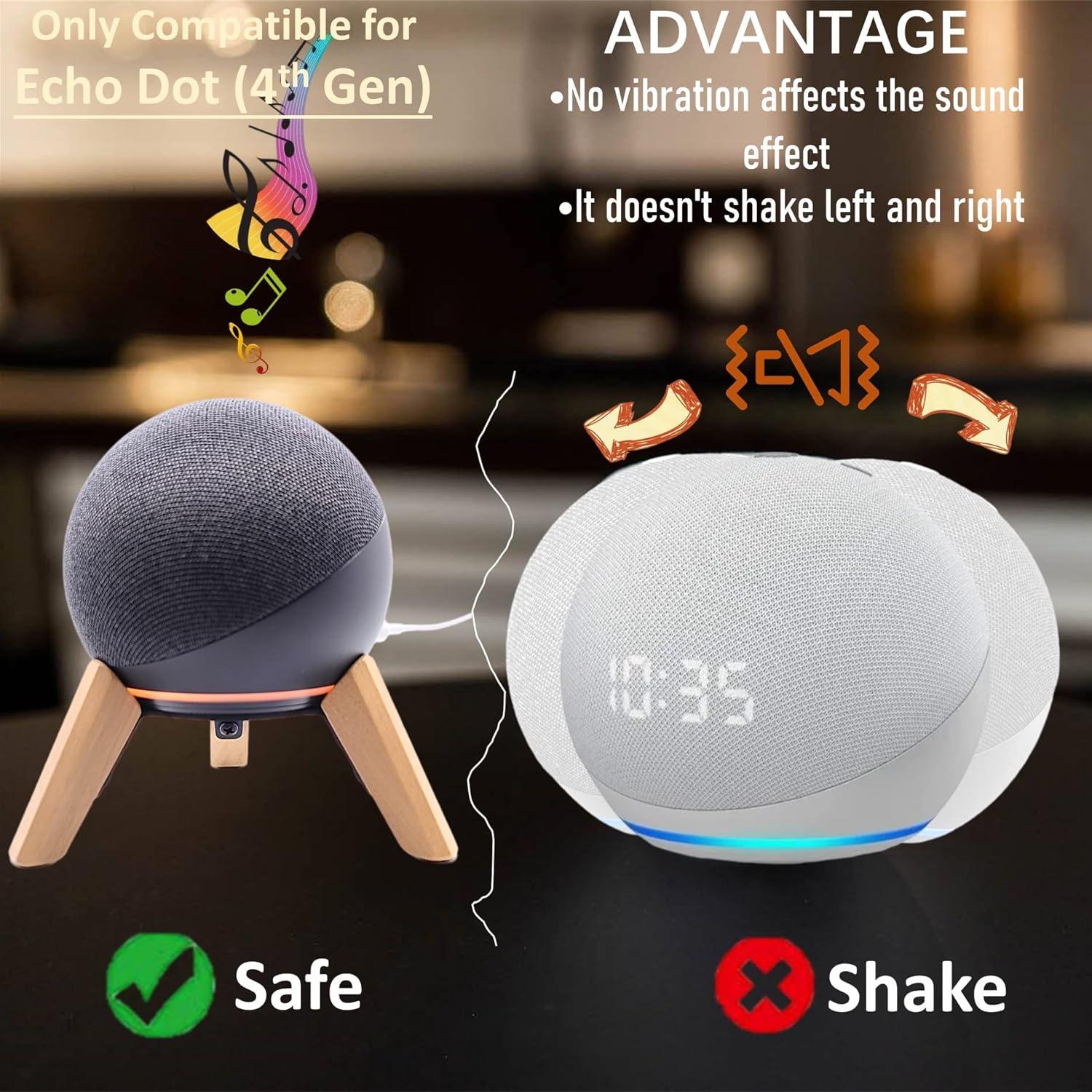 Soporte de Madera para Echo Dot 4ta y 5ta Gen - Roble Blanco