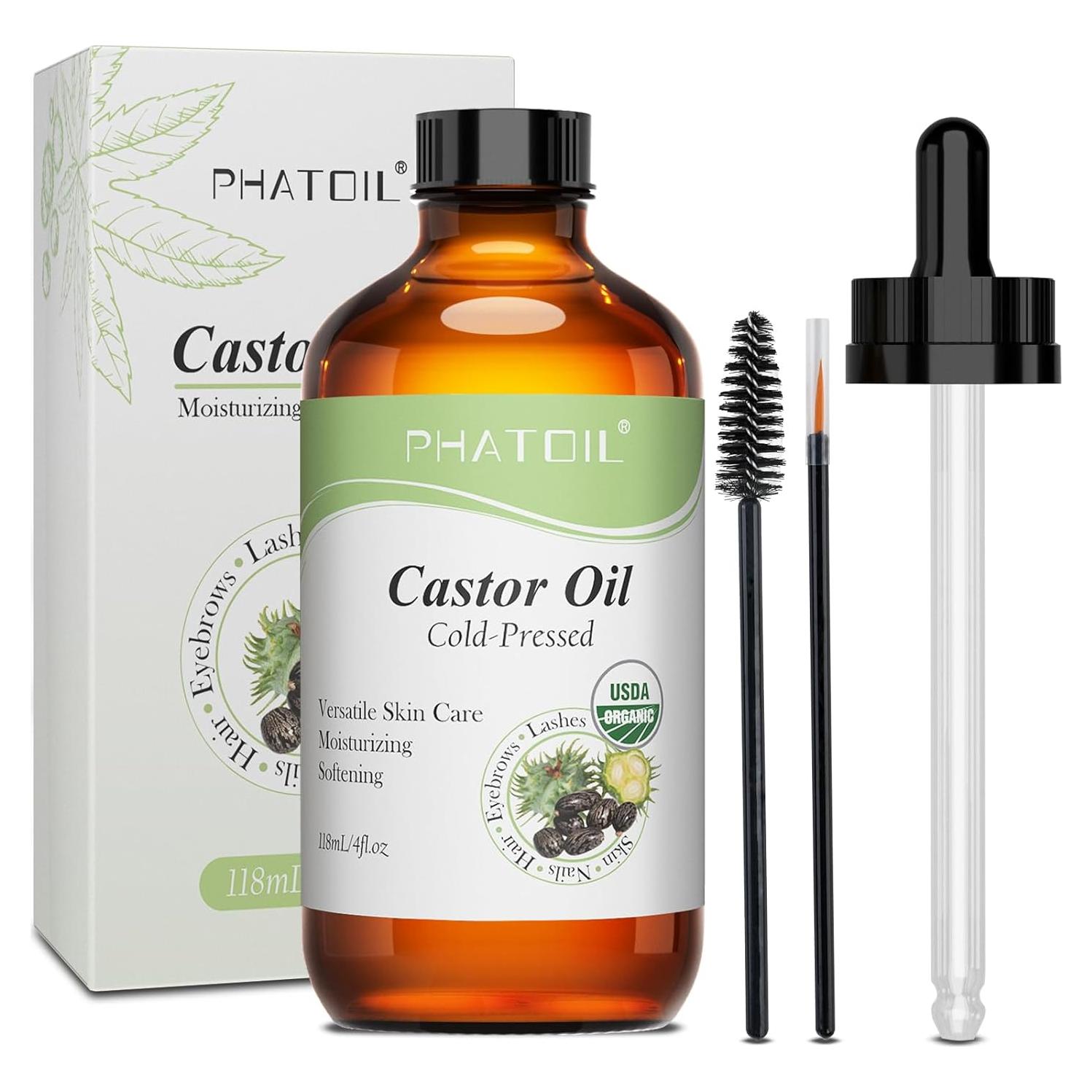 Aceite de Ricino Orgánico PHATOIL 118 ml Prensado en Frío