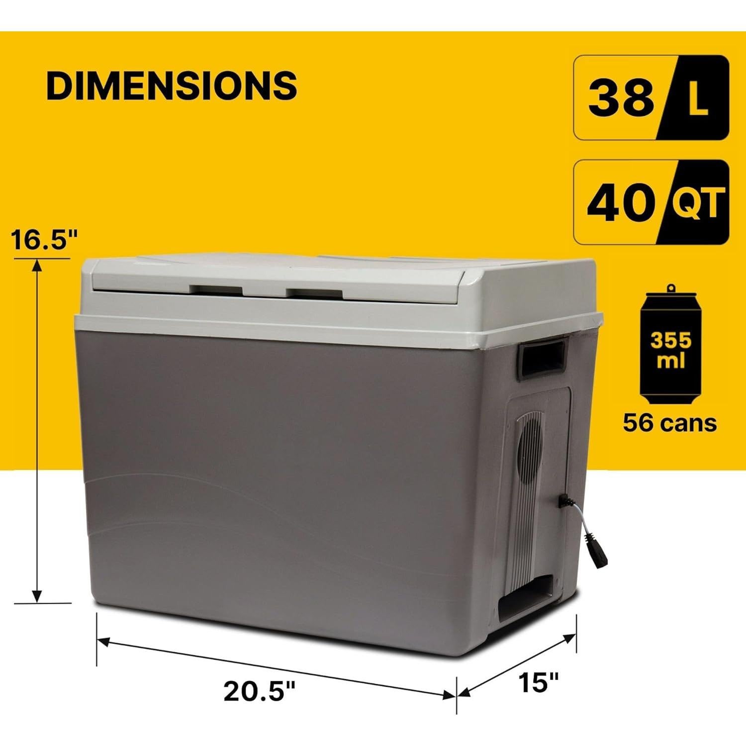 Koolatron Enfriador Calentador 12V 38L Termoeléctrico Portátil