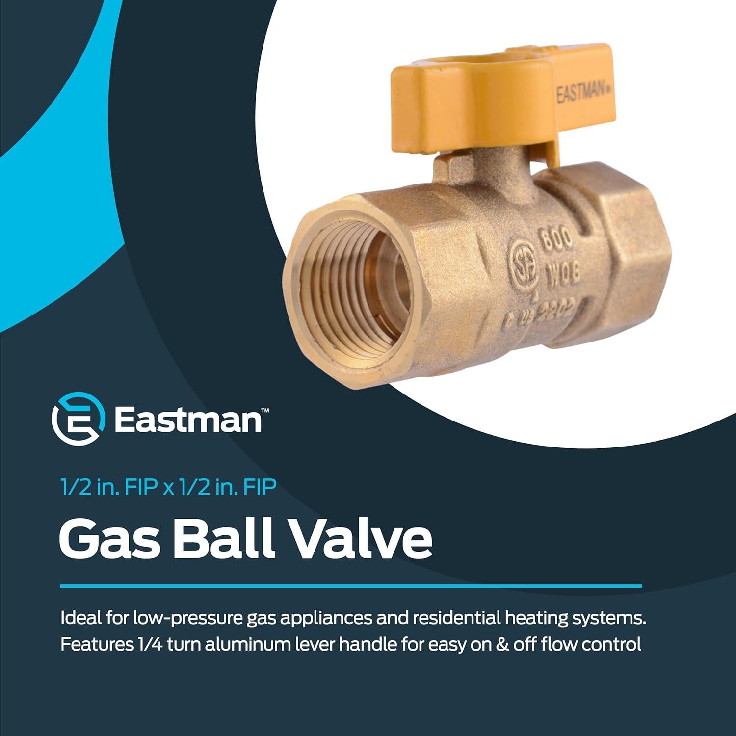 Válvula de Bola de Gas Eastman 1/2" Latón 60009B