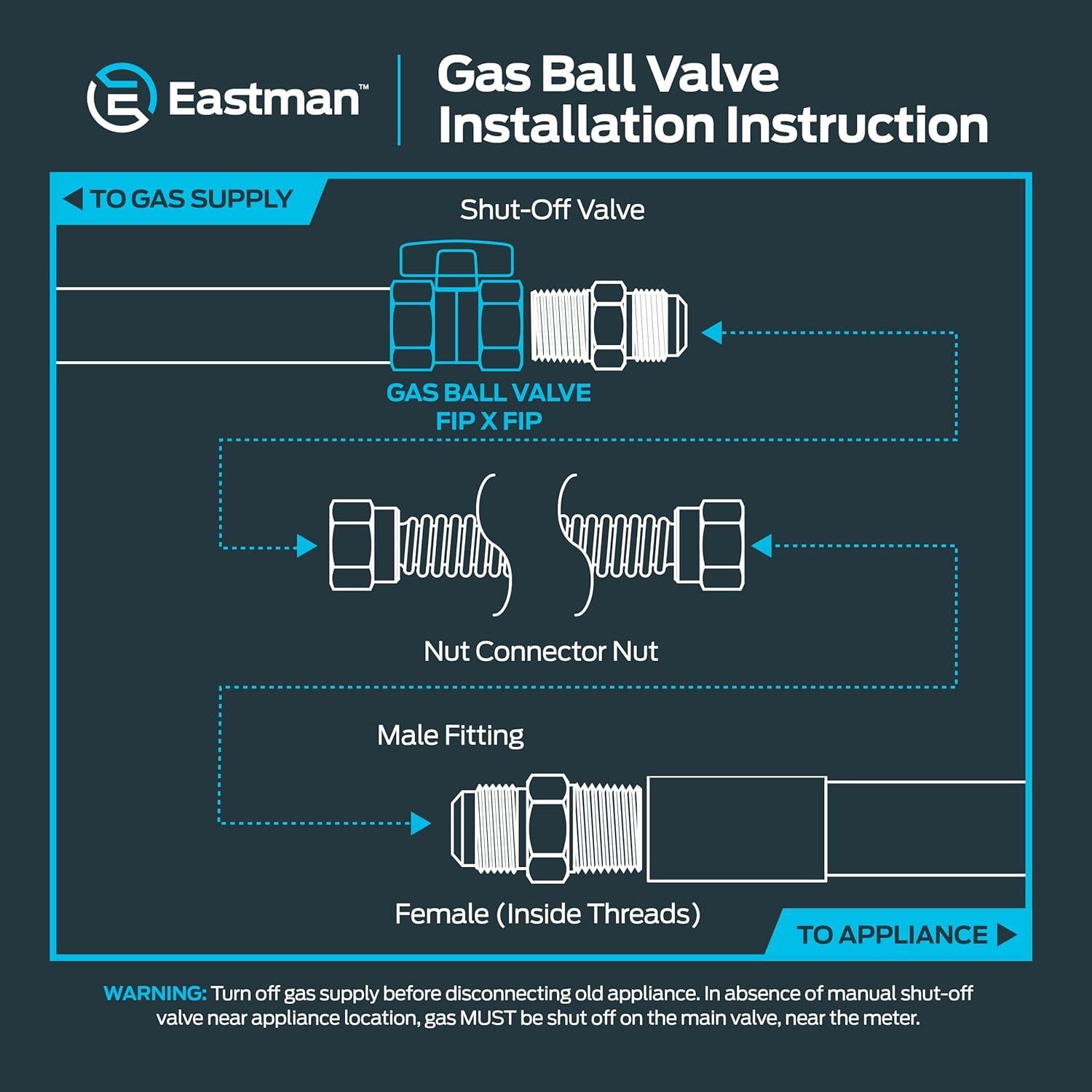 Válvula de Bola de Gas Eastman 1/2" Latón 60009B