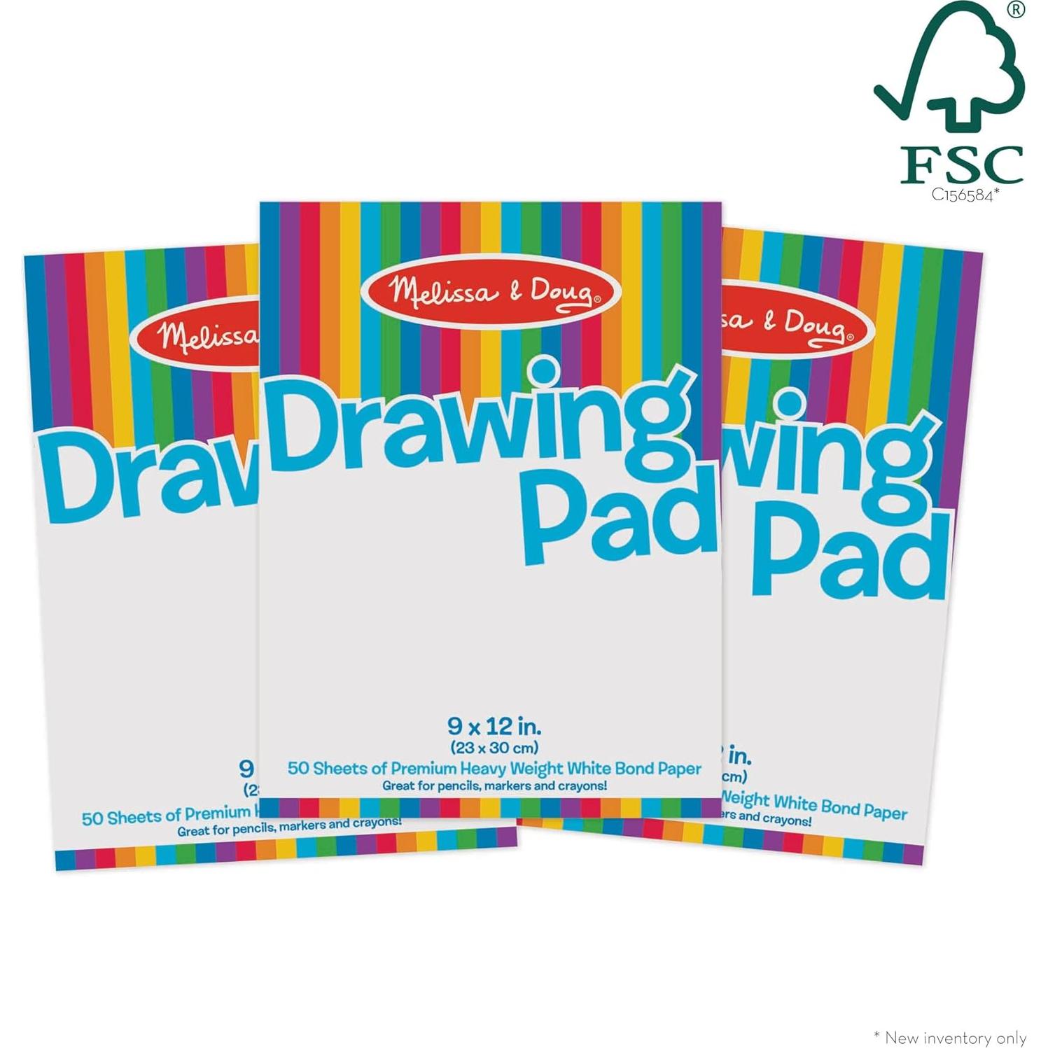 Bloc de Dibujo Melissa & Doug - 3 Paquetes de 50 Hojas 22.86x30.48cm