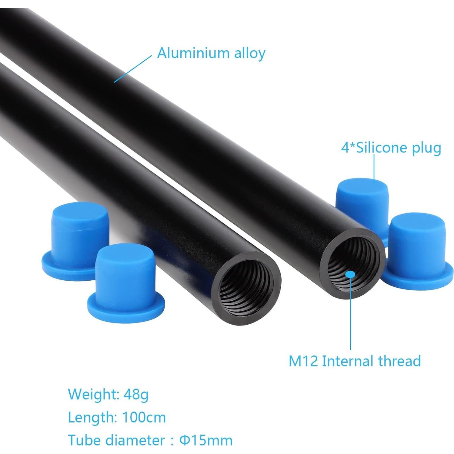 Barras de Soporte LEFTFOTO 15mm Aluminio 100mm - 2 Pcs