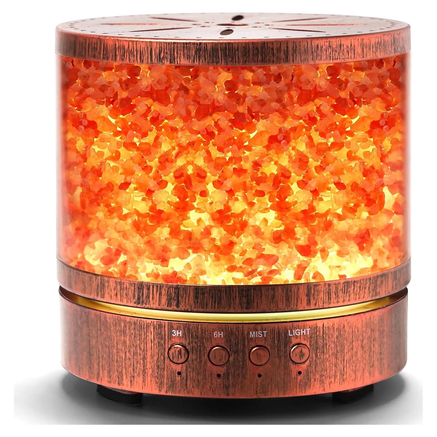 Difusor de Aceite Esencial DqBaoKuan 400ml con Lámpara de Sal