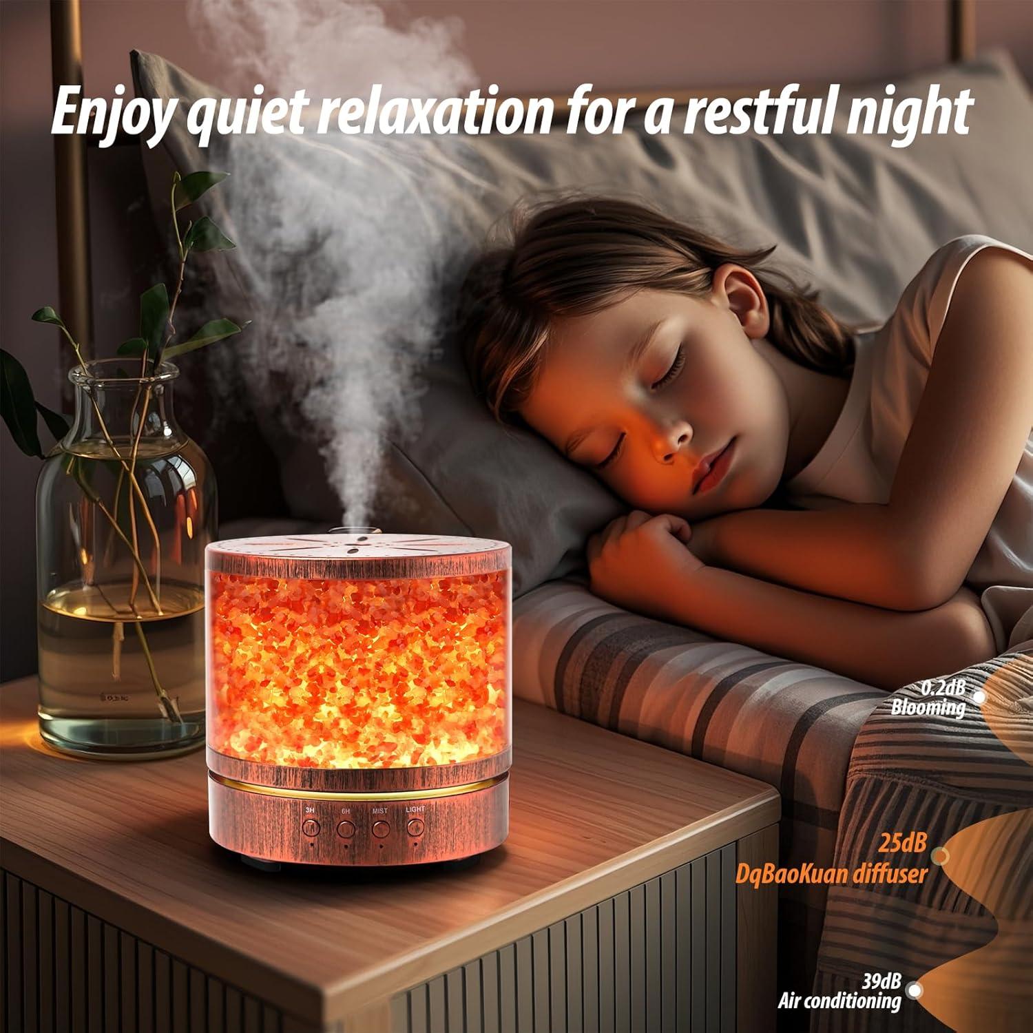 Difusor de Aceite Esencial DqBaoKuan 400ml con Lámpara de Sal