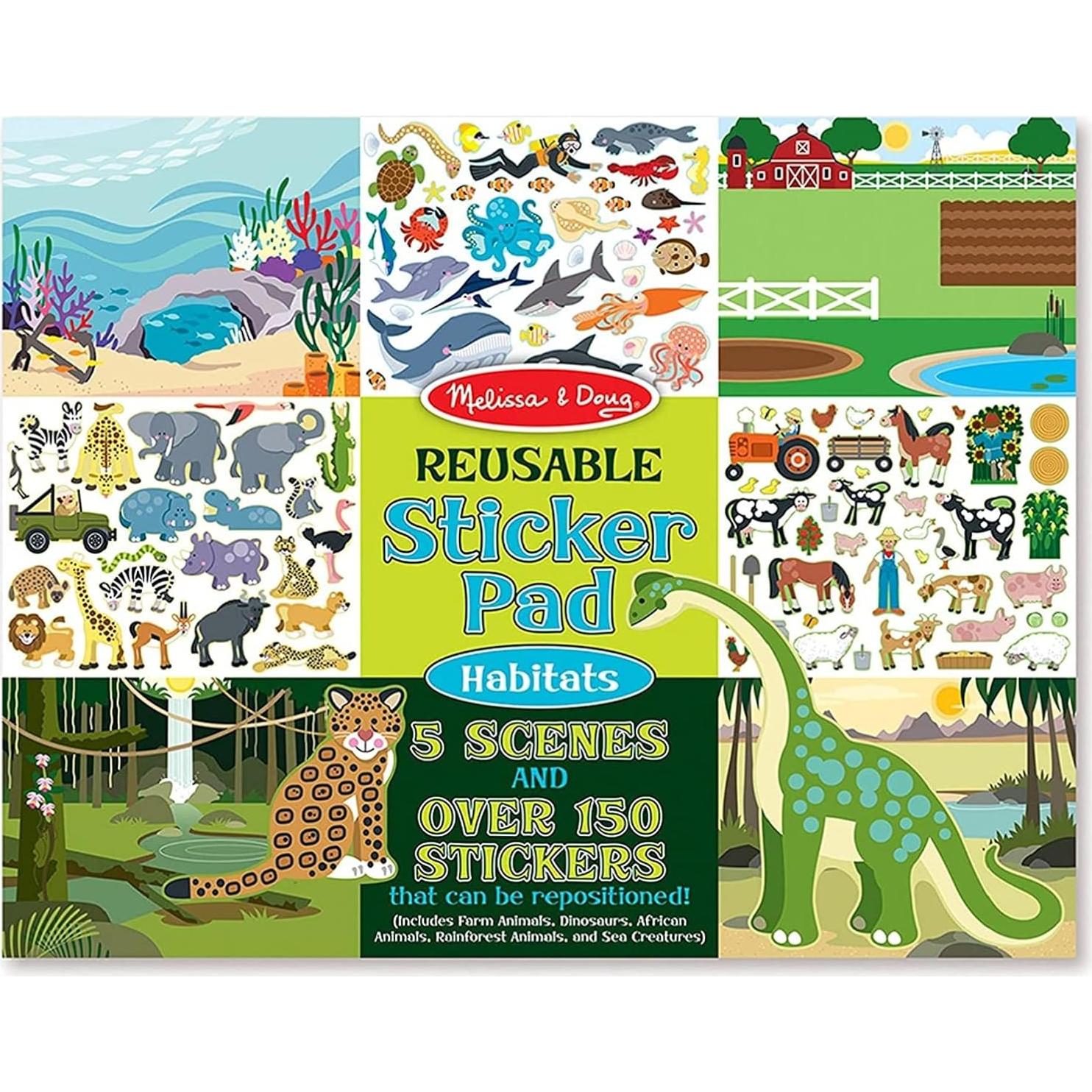 Melissa & Doug Libro de Pegatinas Reutilizables Hábitats