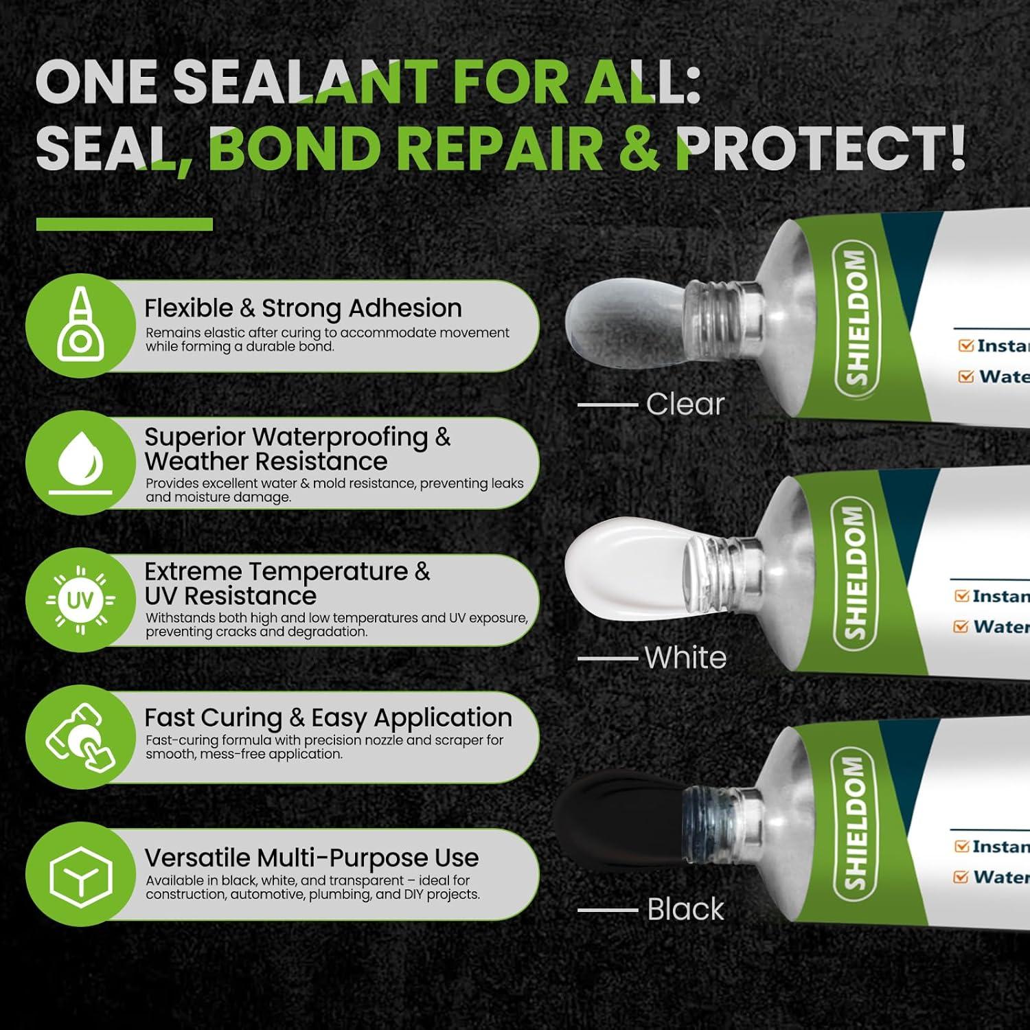 Sellador Adhesivo de Silicona RTV SHIELDOM 100 ml Negro