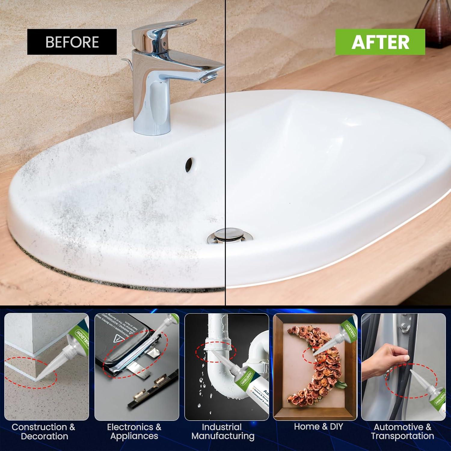 Sellador Adhesivo de Silicona RTV SHIELDOM 100 ml Negro