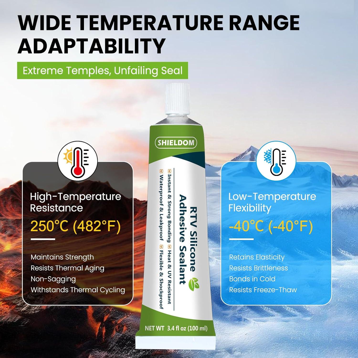 Sellador Adhesivo de Silicona RTV SHIELDOM 100 ml Negro