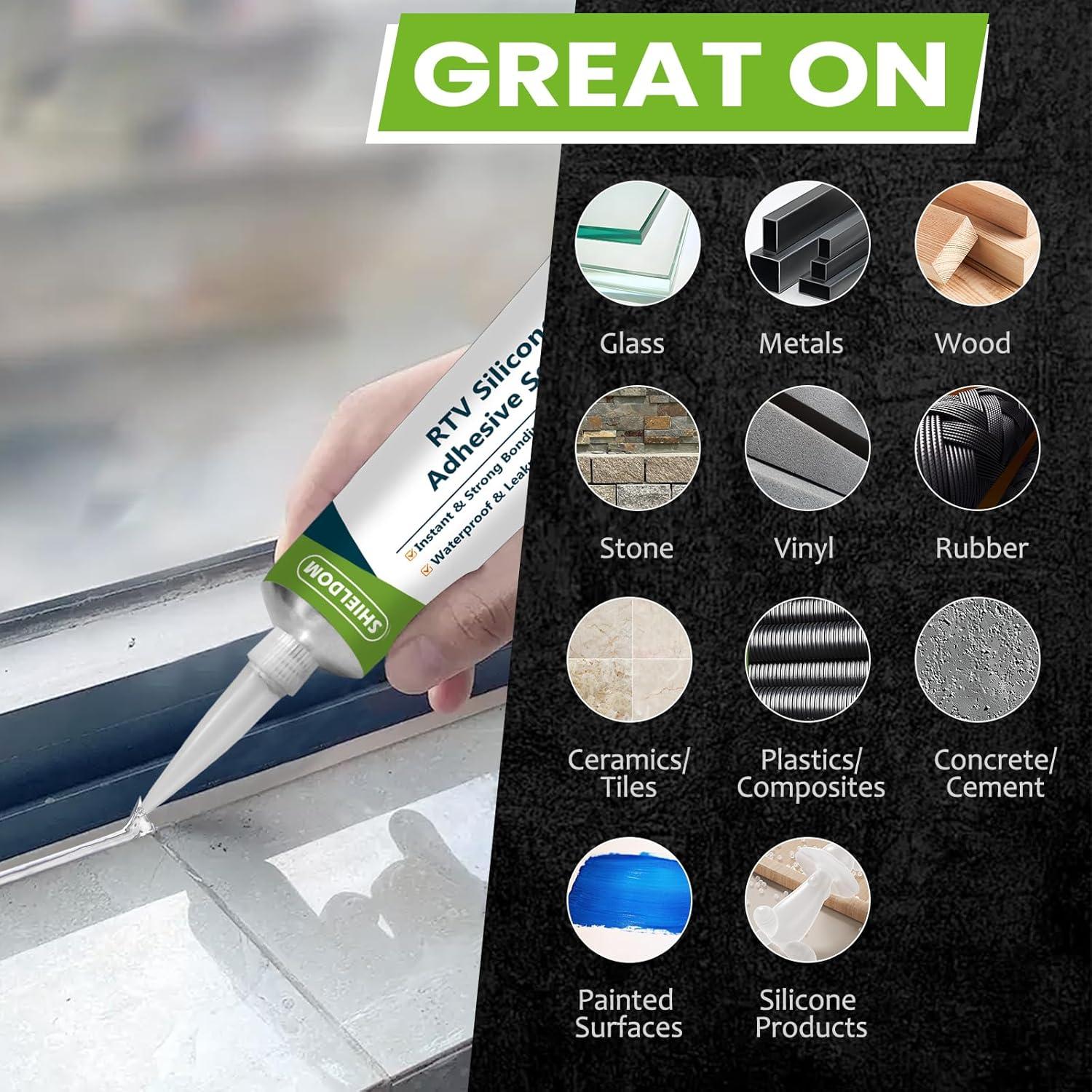 Sellador Adhesivo de Silicona RTV SHIELDOM 100 ml Negro